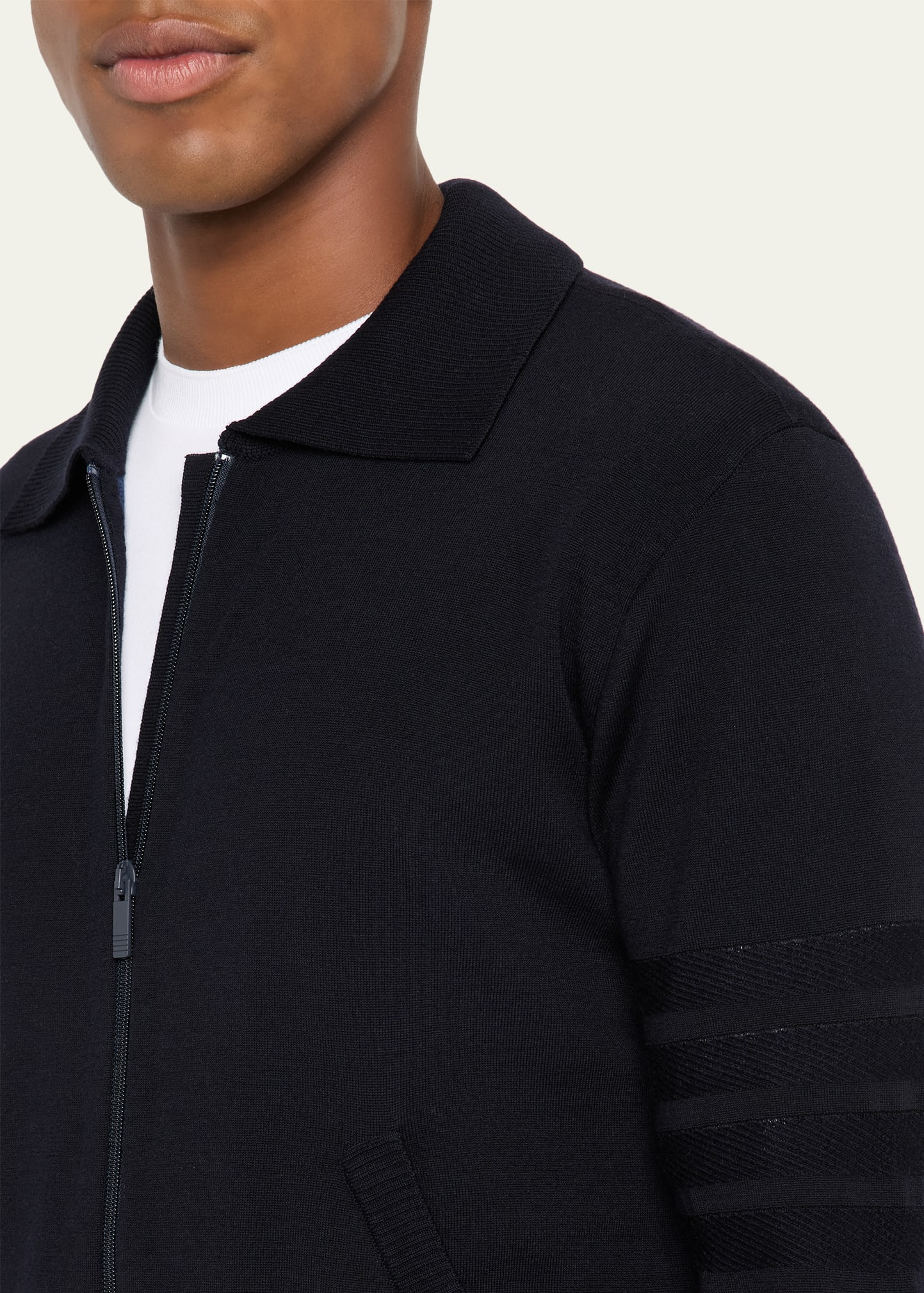 Men's Double-Face Knit Full-Zip Sweater - 5