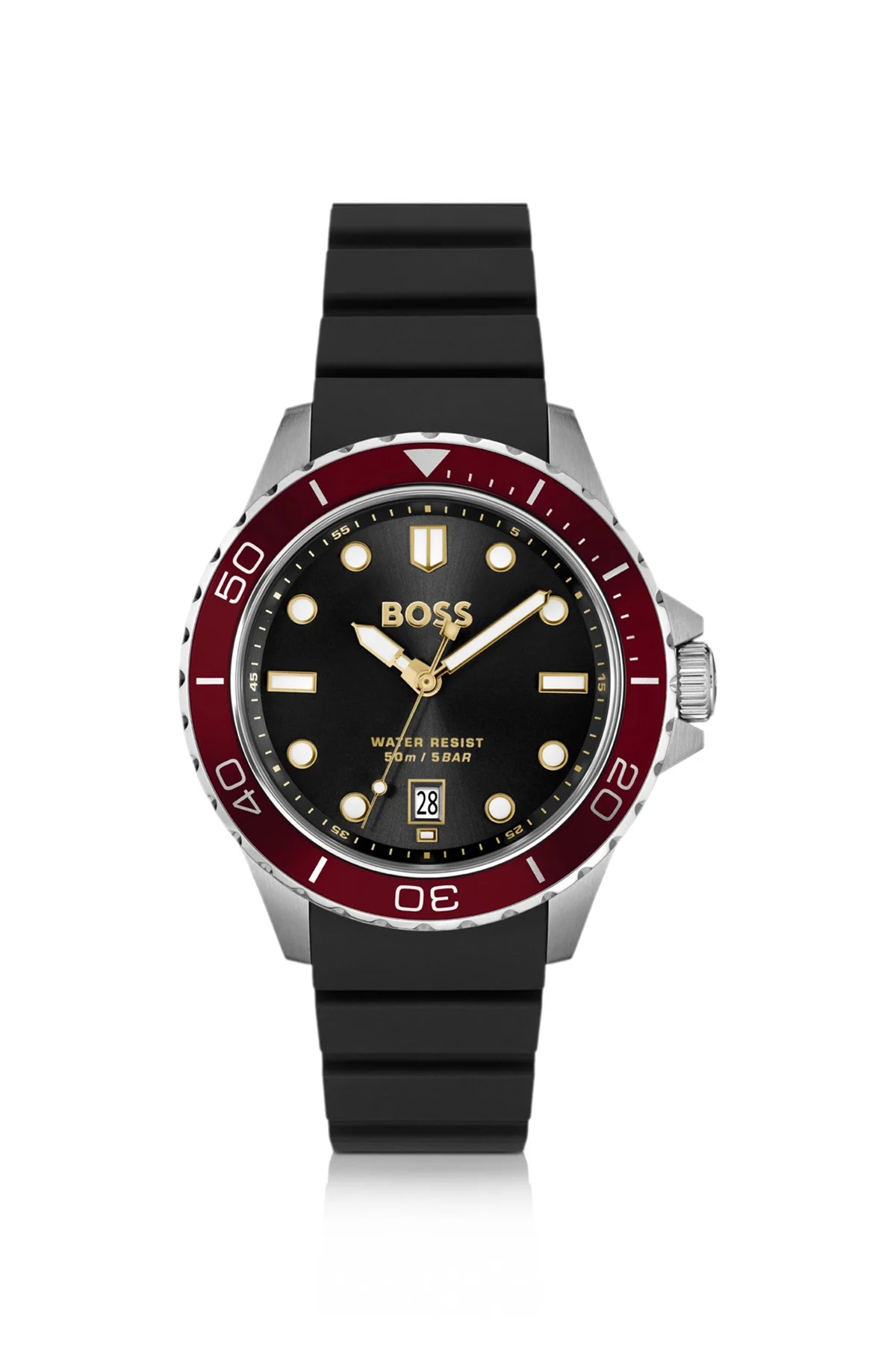 TROPER BLACK-DIAL WATCH WITH SILICONE STRAP - 1