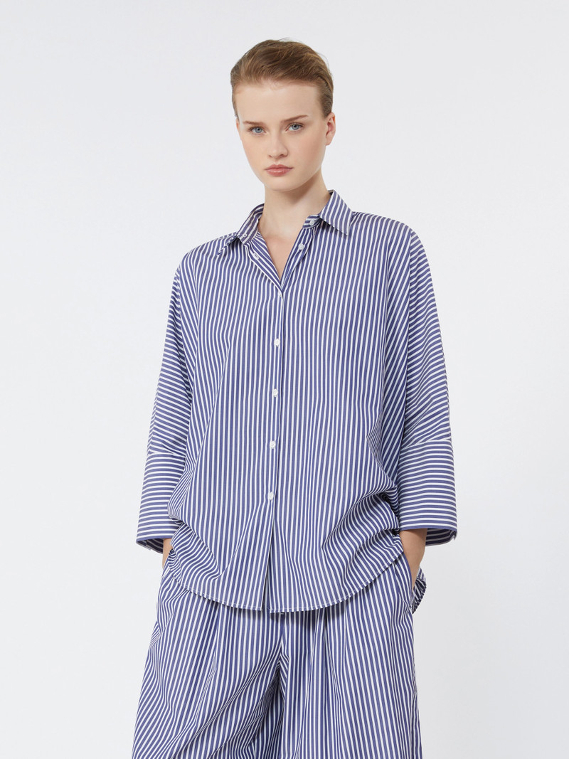 HUDSON Cotton poplin oversize shirt - NAVY 5