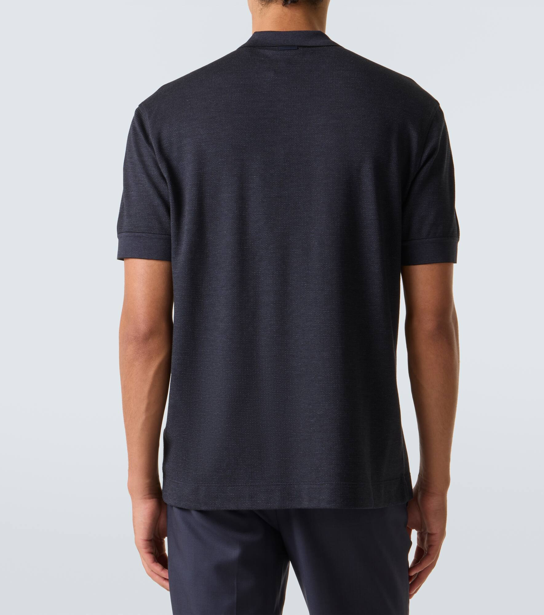 Cotton and silk polo shirt - 4
