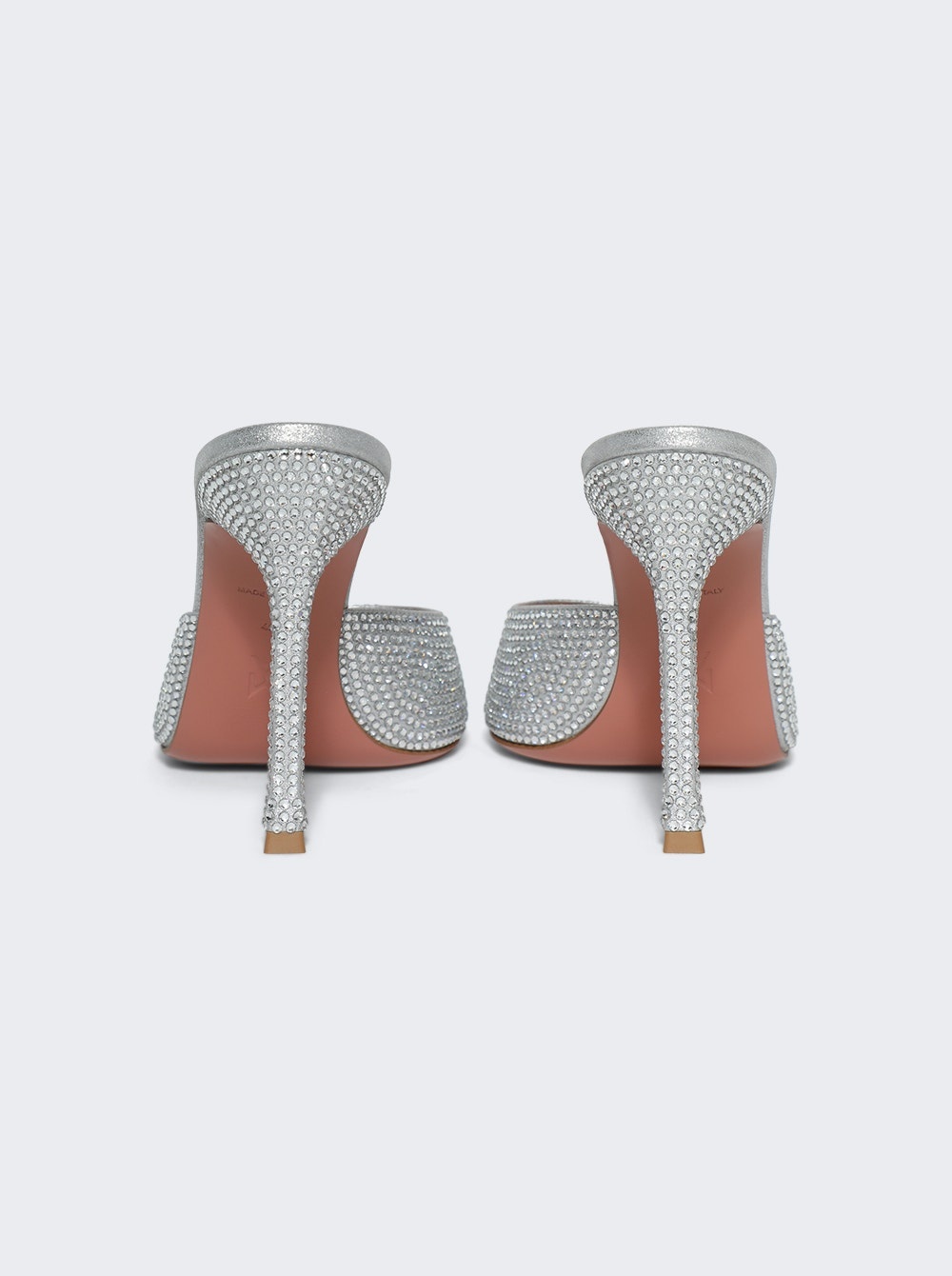 Alexa Crystal Slipper Sandals Satin Silver - 4