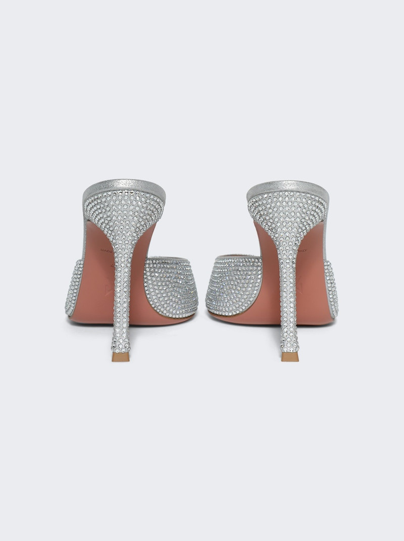 Alexa Crystal Slipper Sandals Satin Silver 4