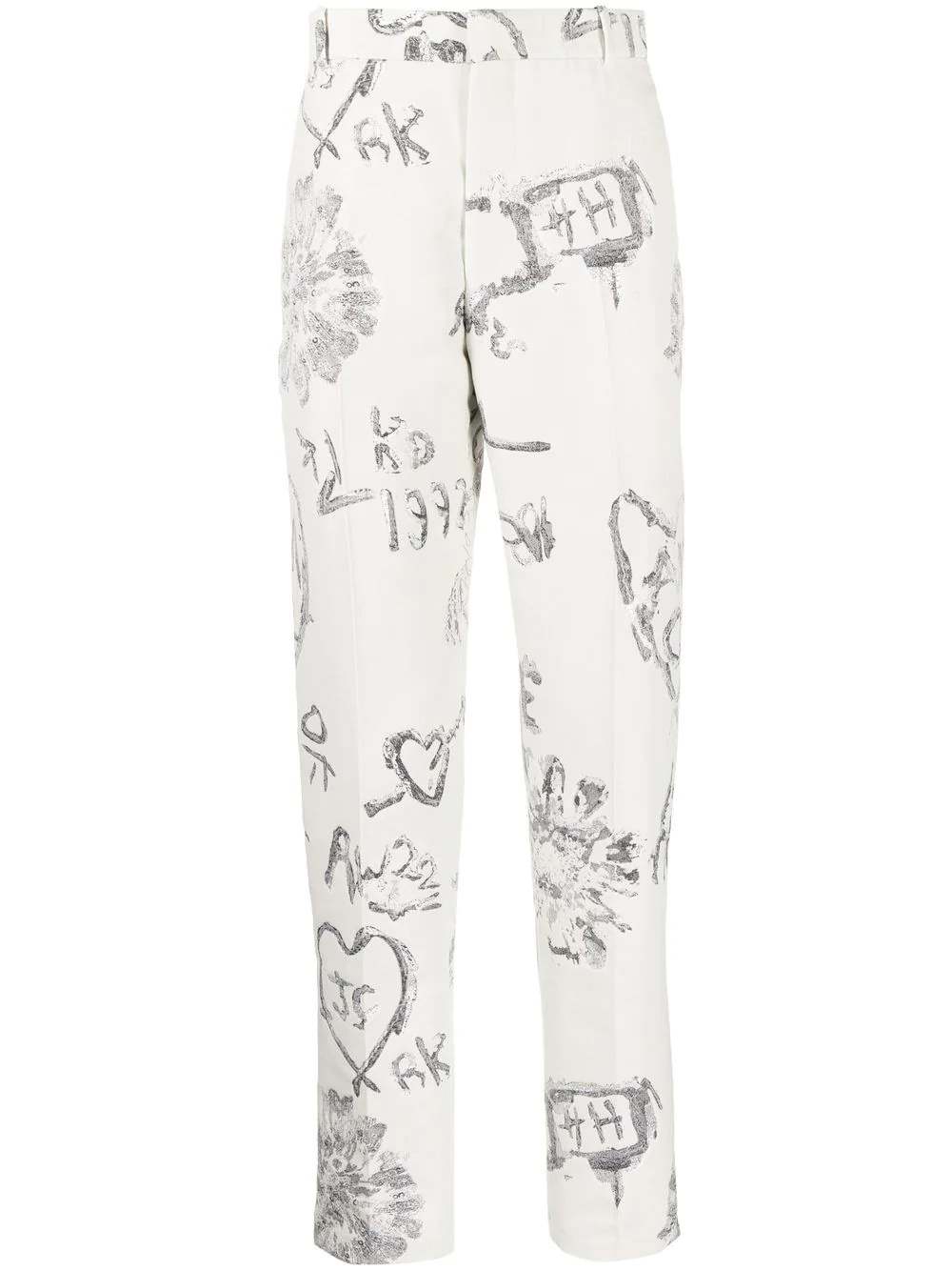 tailored patterned-jacquard trousers - 1