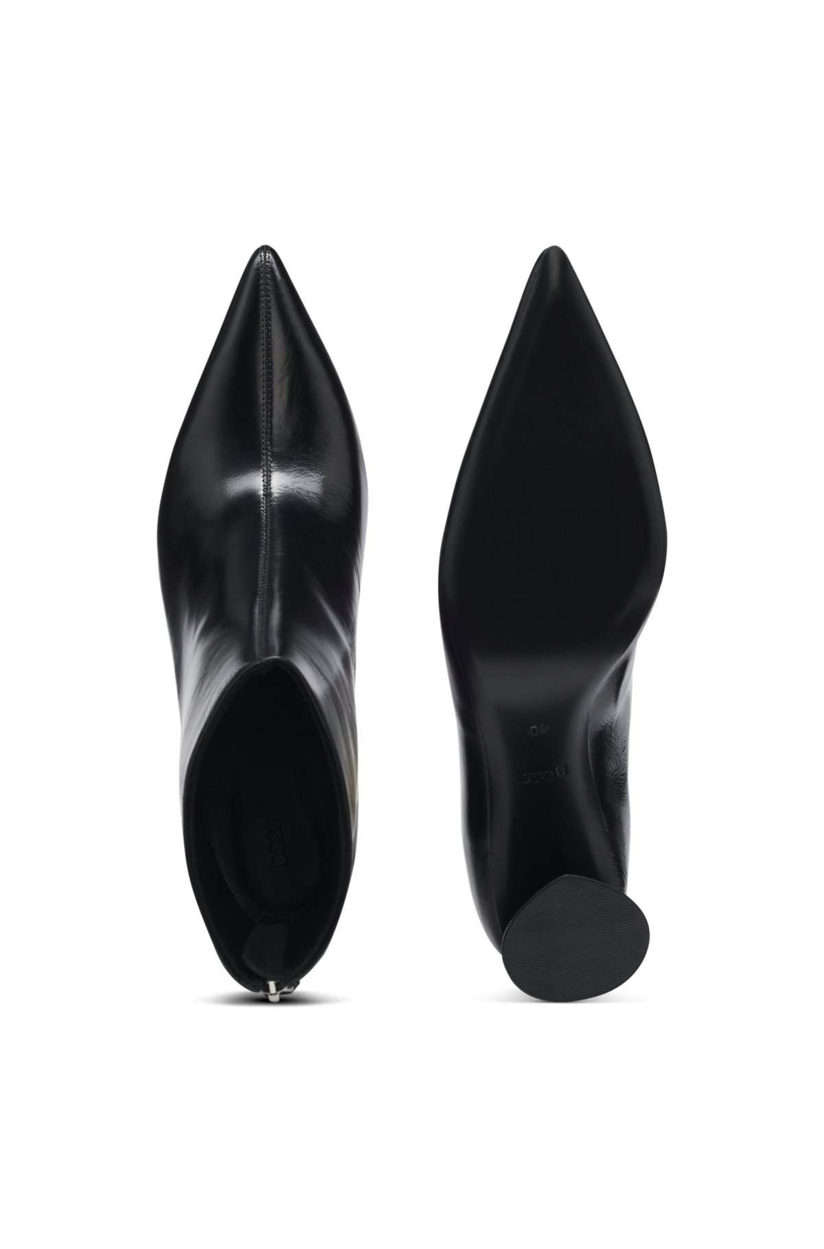 ANKLE BOOTS IN LEATHER WITH EMBOSSED LOGO - 5