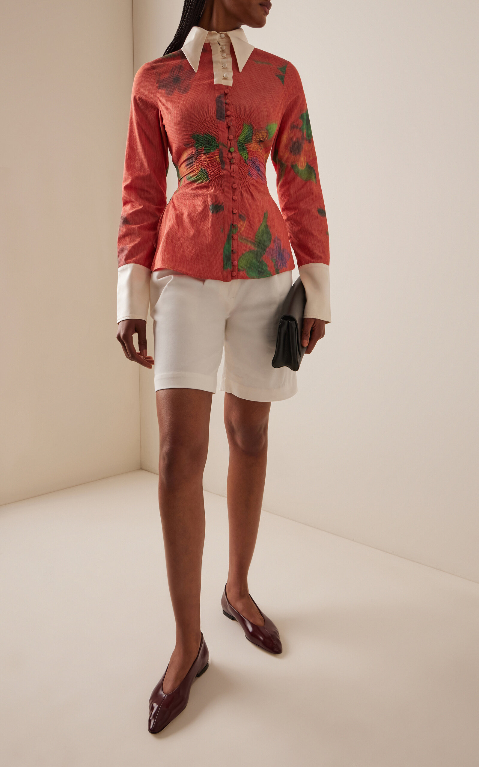 Clement Pleated Wool Shorts ivory - 2