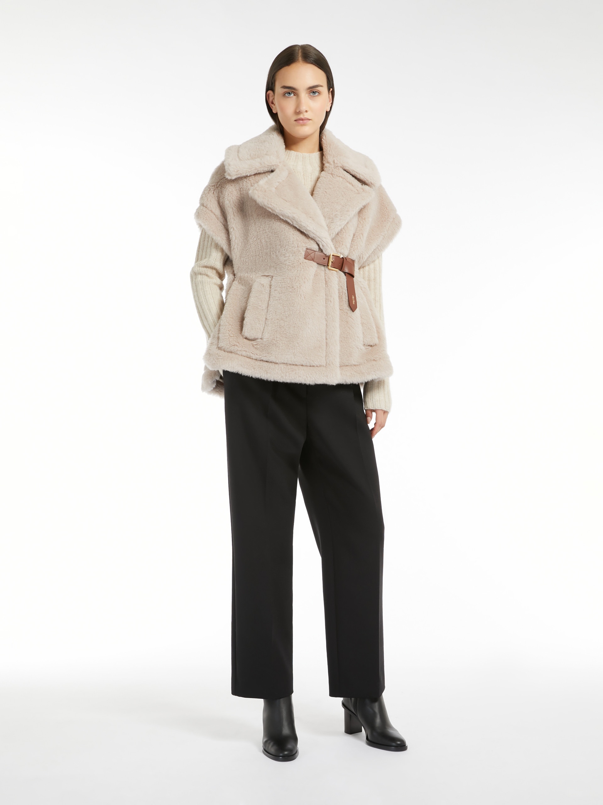 NEWABAVO1 Cape in alpaca and wool Teddy fabric - 2