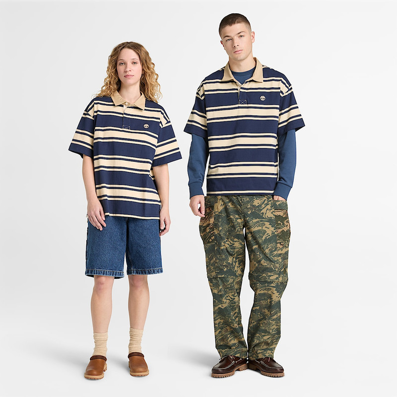 Striped Short-Sleeve Rugby Polo 3