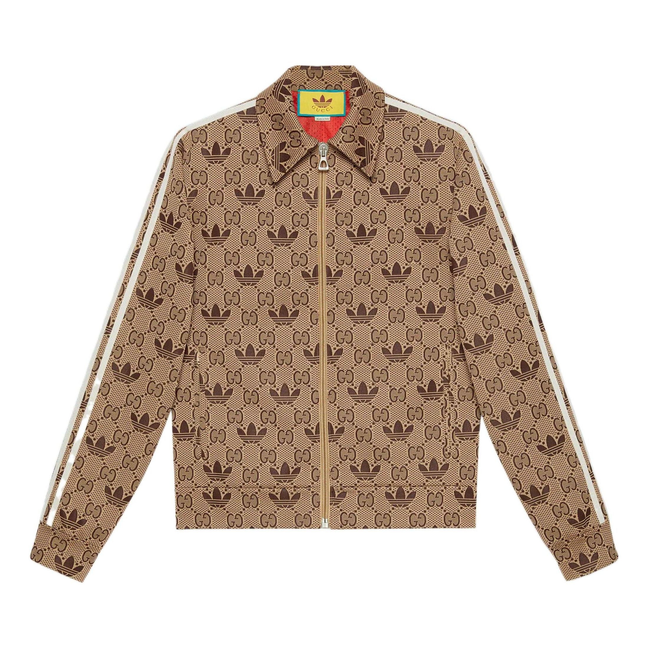 GUCCI Gucci x adidas GG Trefoil Zip Jacket 'Beige Ebony
