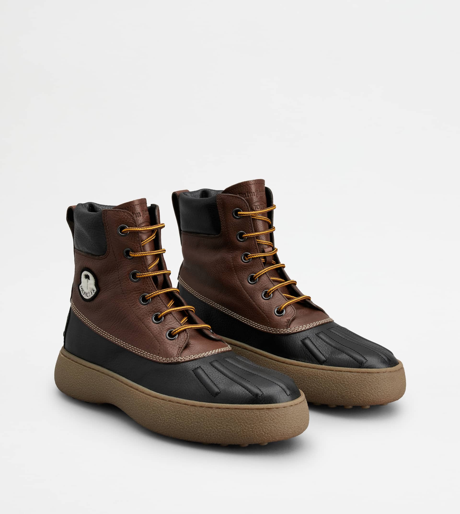 TOD'S W. G. BOOTS TOD'S X 8 MONCLER PALM ANGELS IN LEATHER - BLACK, BROWN - 3
