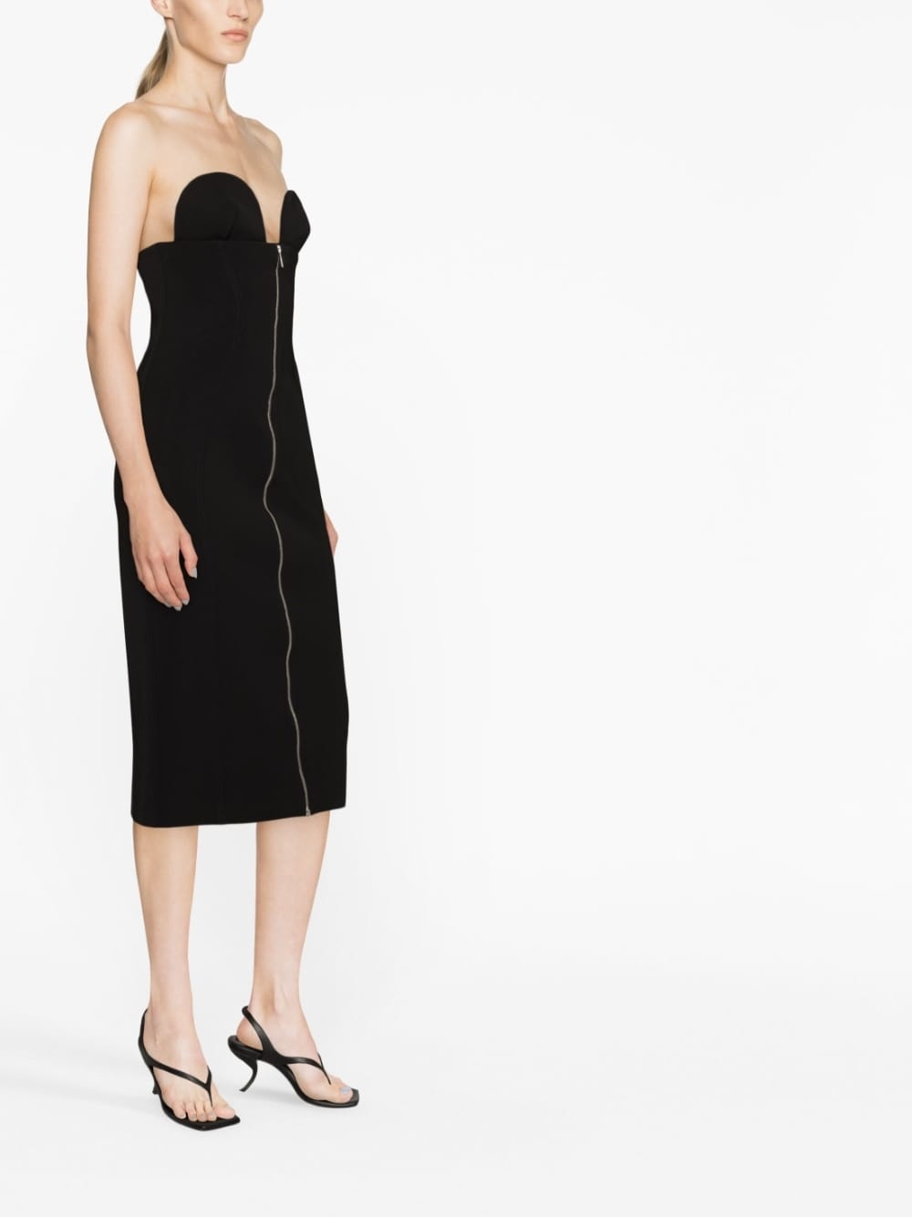 strapless midi dress - 3