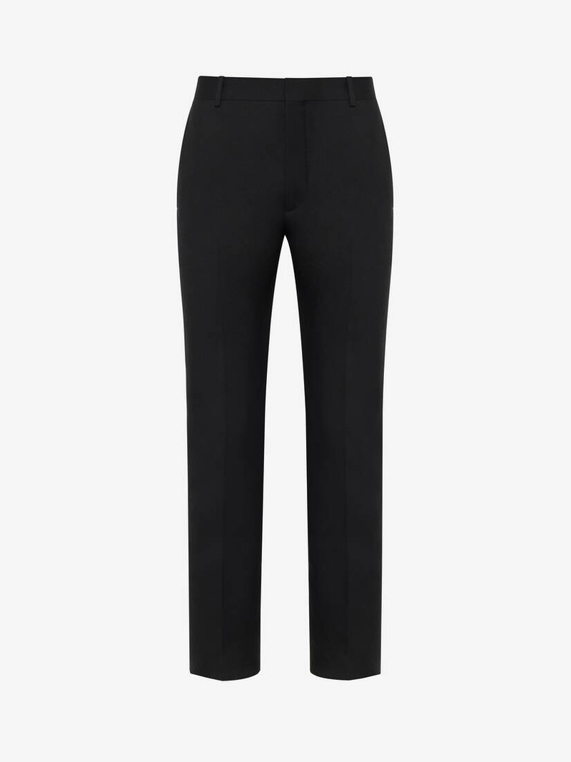 Men's Tailored Cigarette Trousers in Black 1
