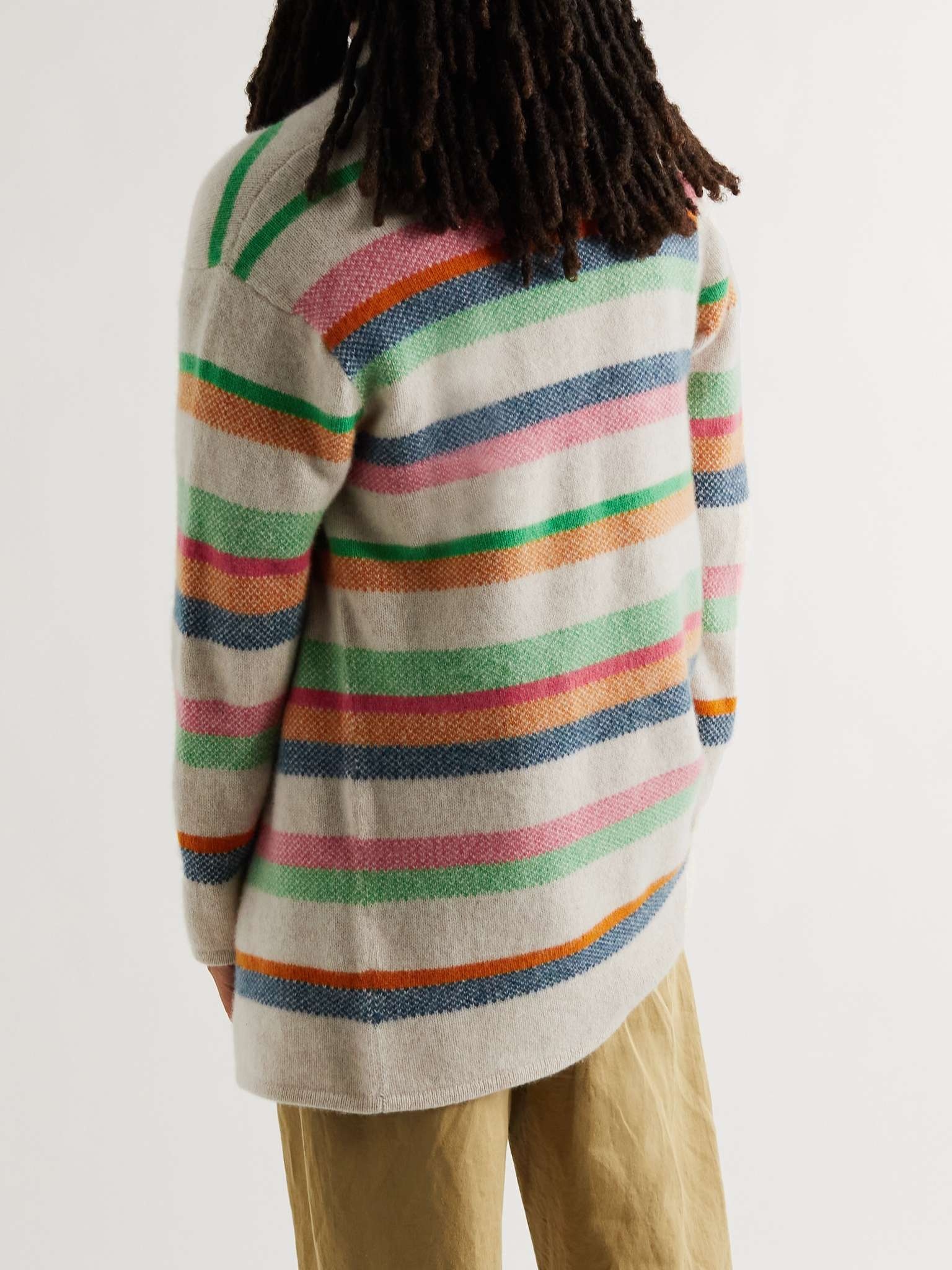 Striped Cashmere Cardigan - 4