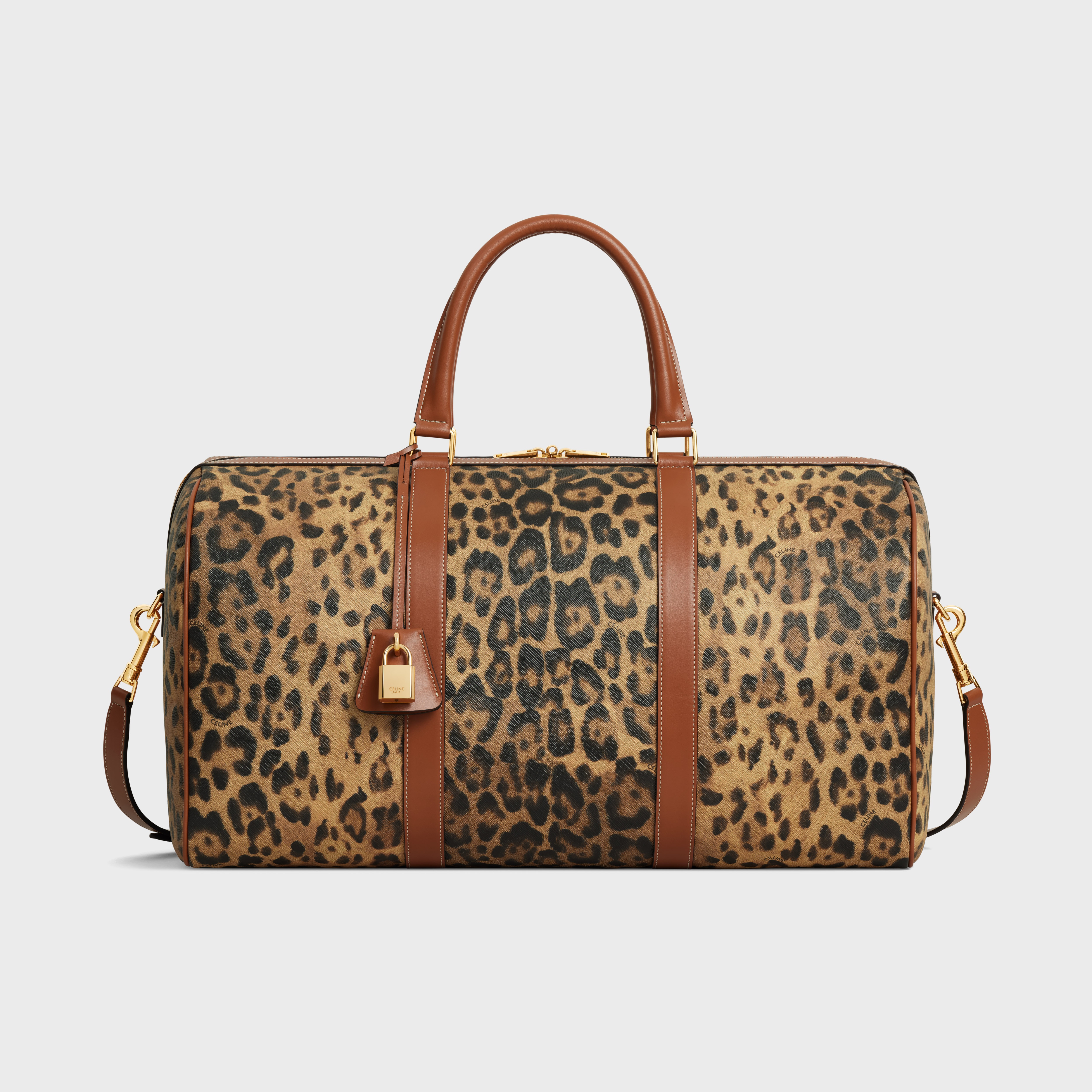 Medium Travel Bag in Celine canvas with leopard print - 1