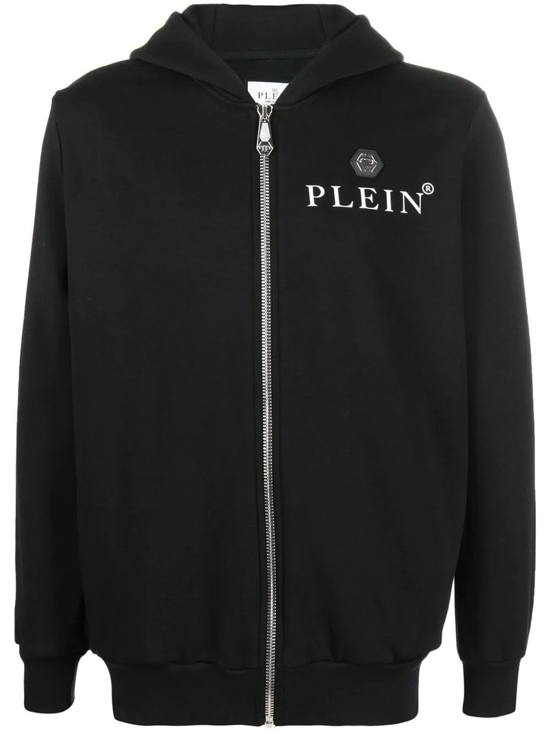 logo-print zip-up hoodie 1