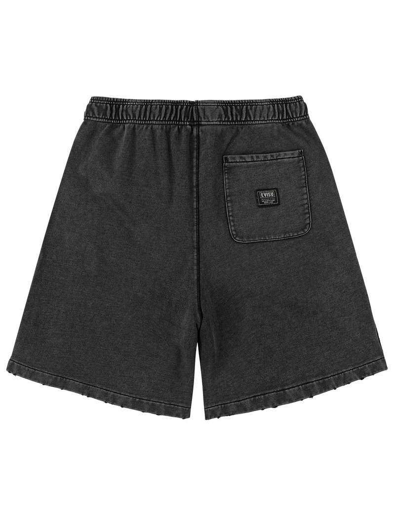 EVISU Chain Stitch Seagull Heavy Washed Sweatshorts outlook