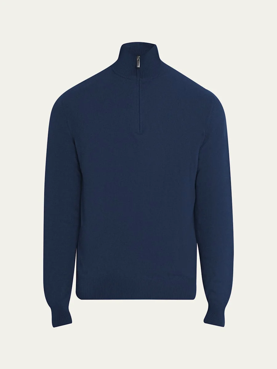 Men's Cashmere Half-Zip Sweater - 1