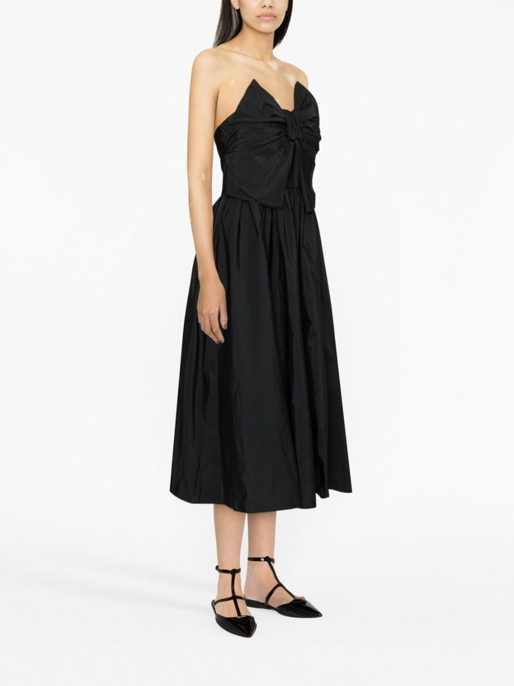 bow appliqué strapless mididress - 2