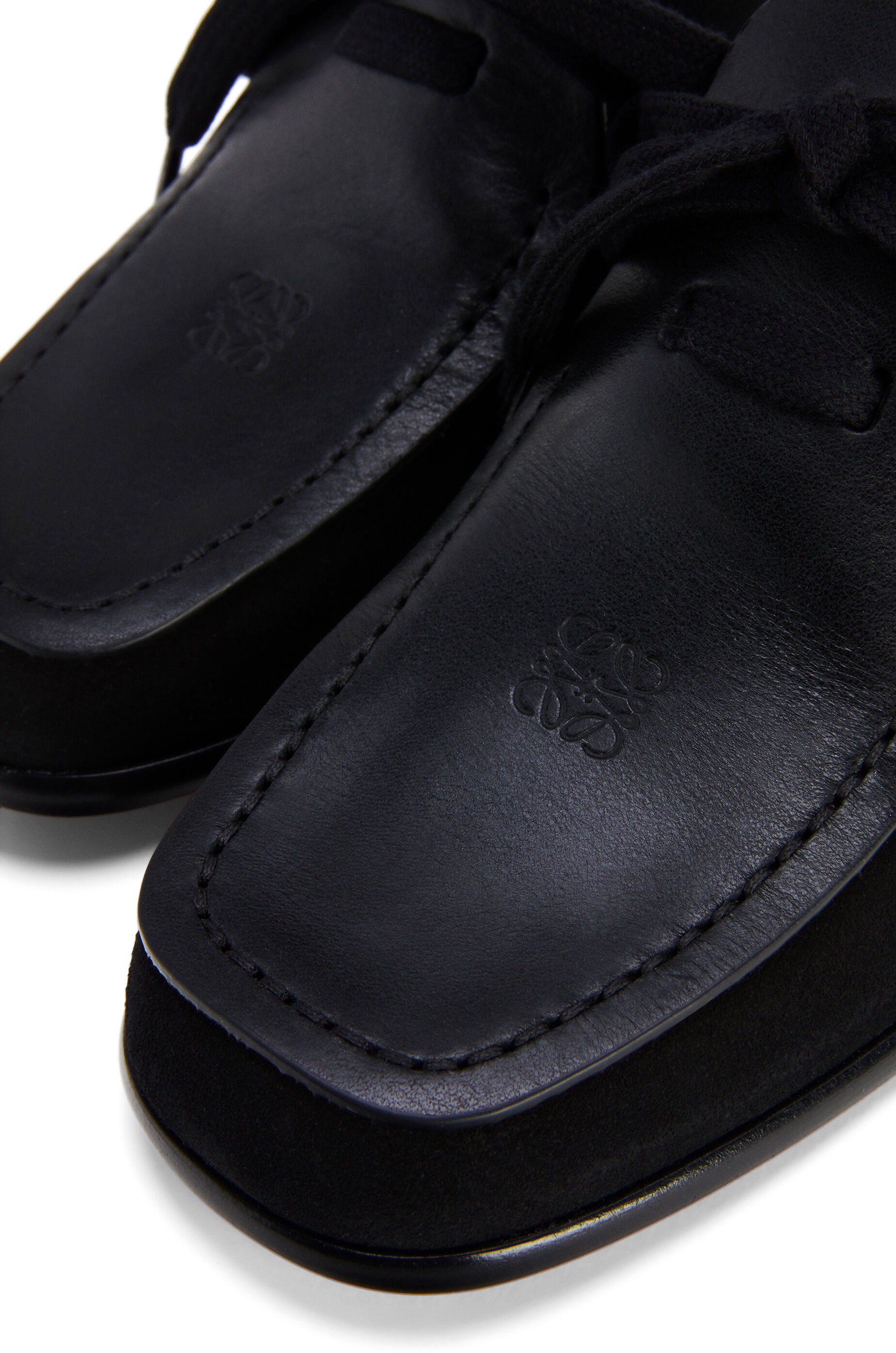 Lace up mule in suede and calfskin - 4