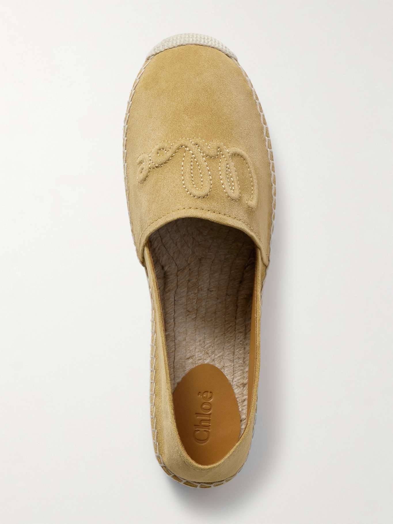 Isla logo-embossed suede espadrilles Tan - 5