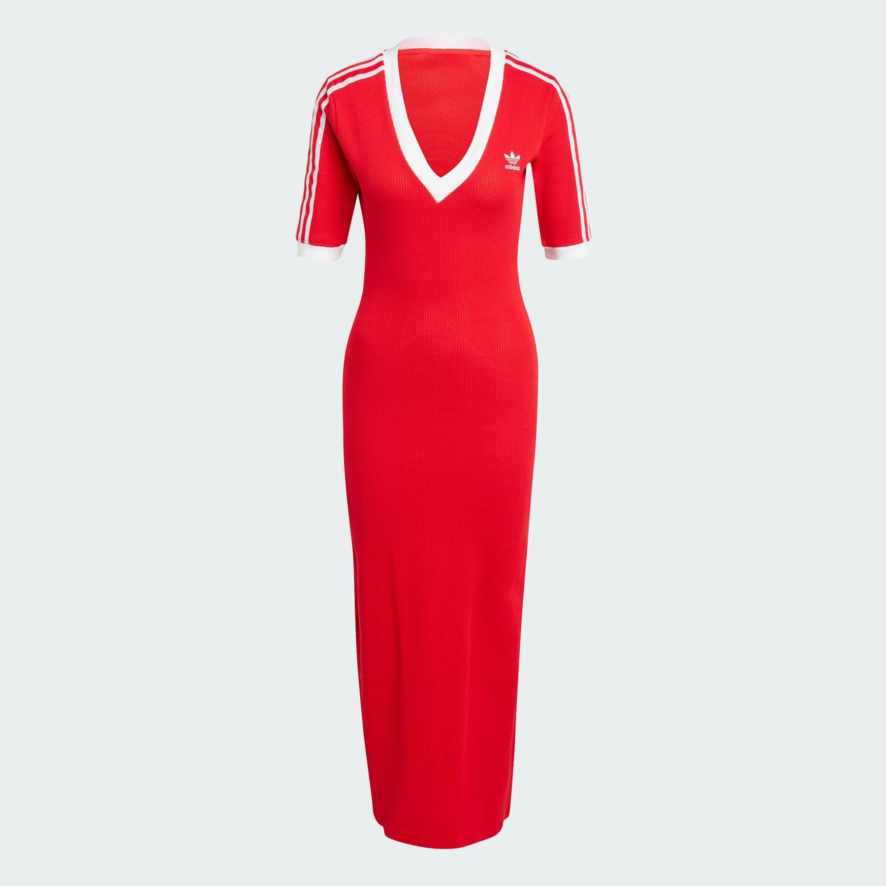 Adicolor 3-Stripes Knit V-Neck Dress - 1
