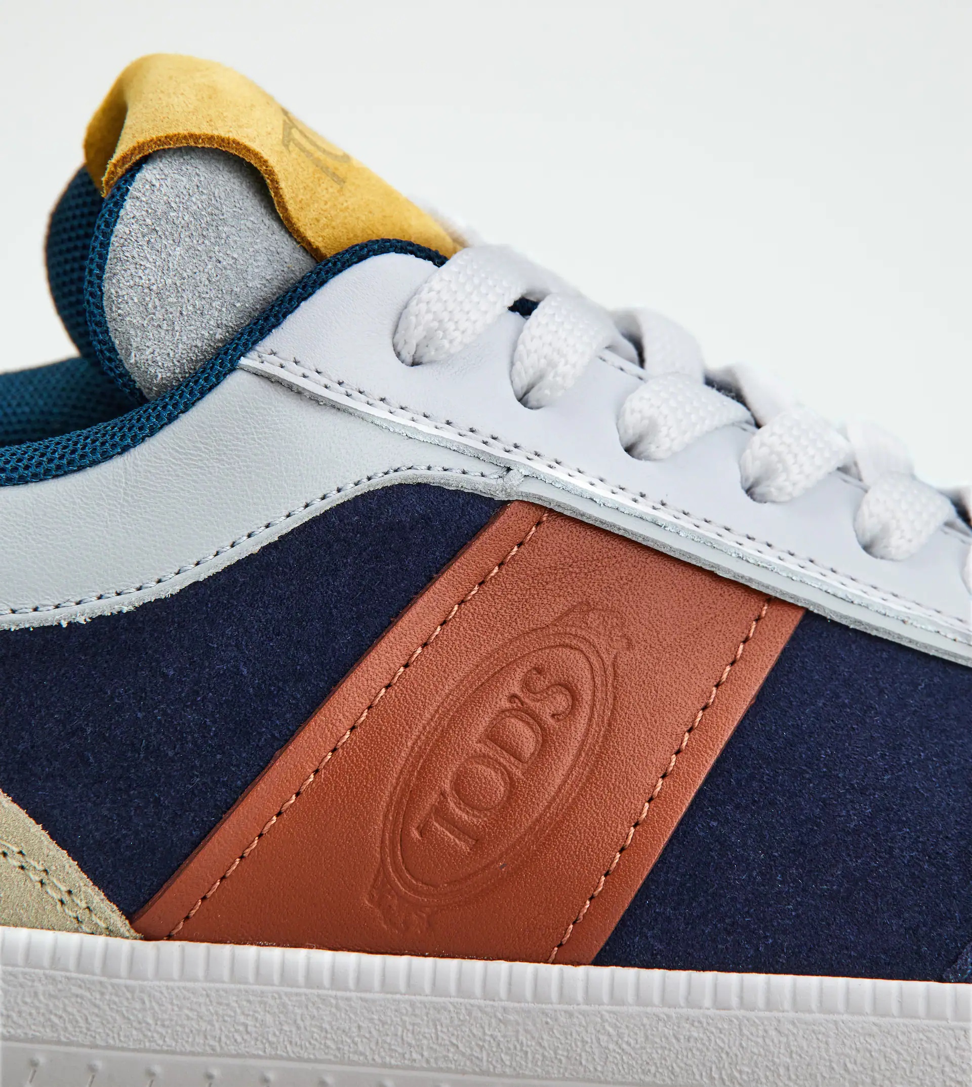 TOD'S TABS SNEAKERS IN SUEDE - BLUE, BROWN, WHITE - 5