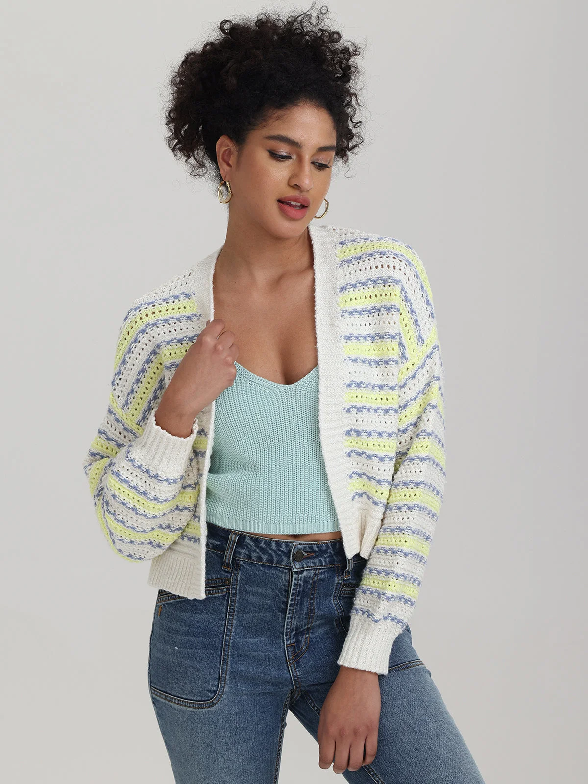 Zoe: Crimped Mix Cardigan - 1