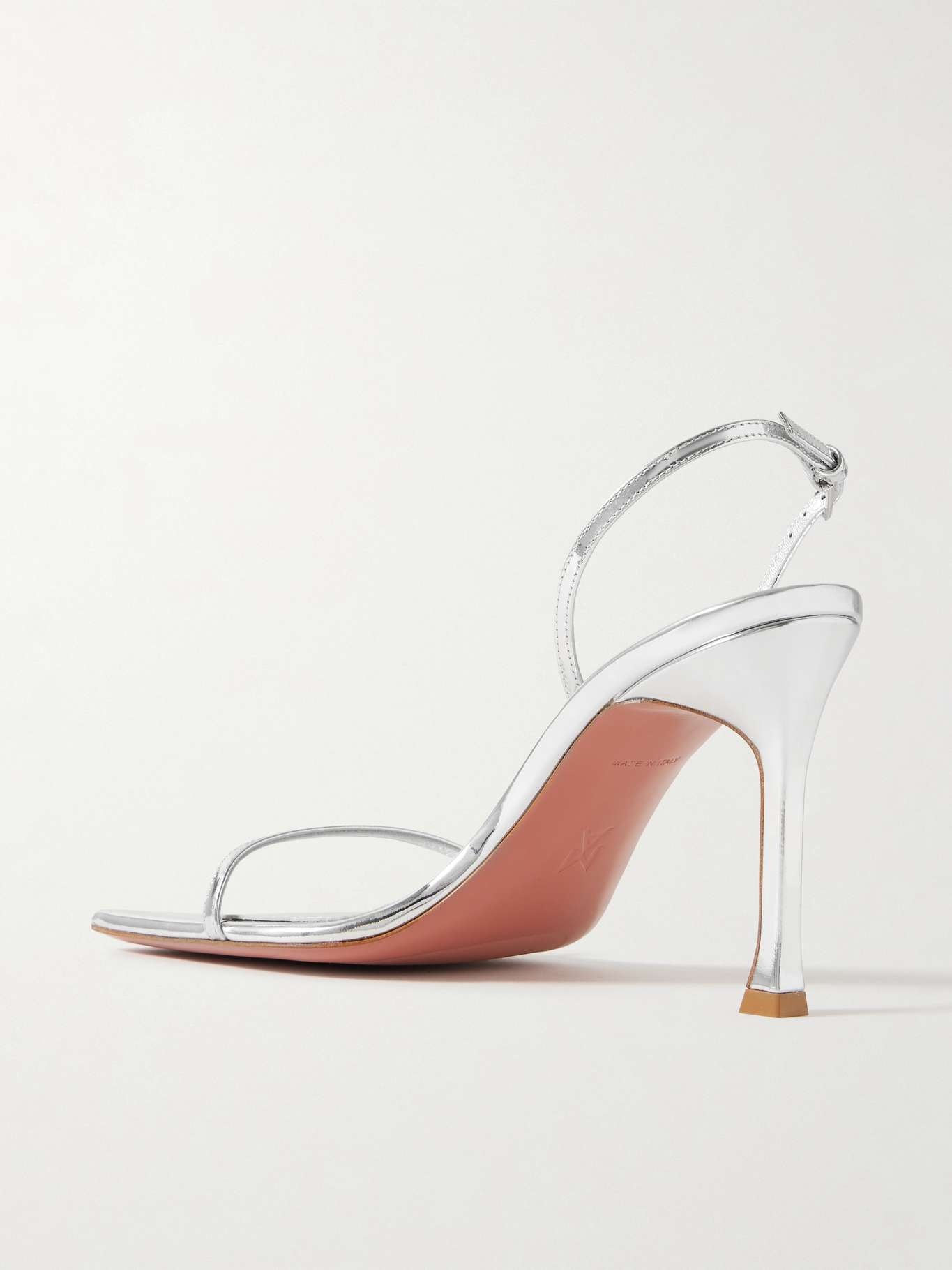 Maya mirrored-leather sandals Silver - 3