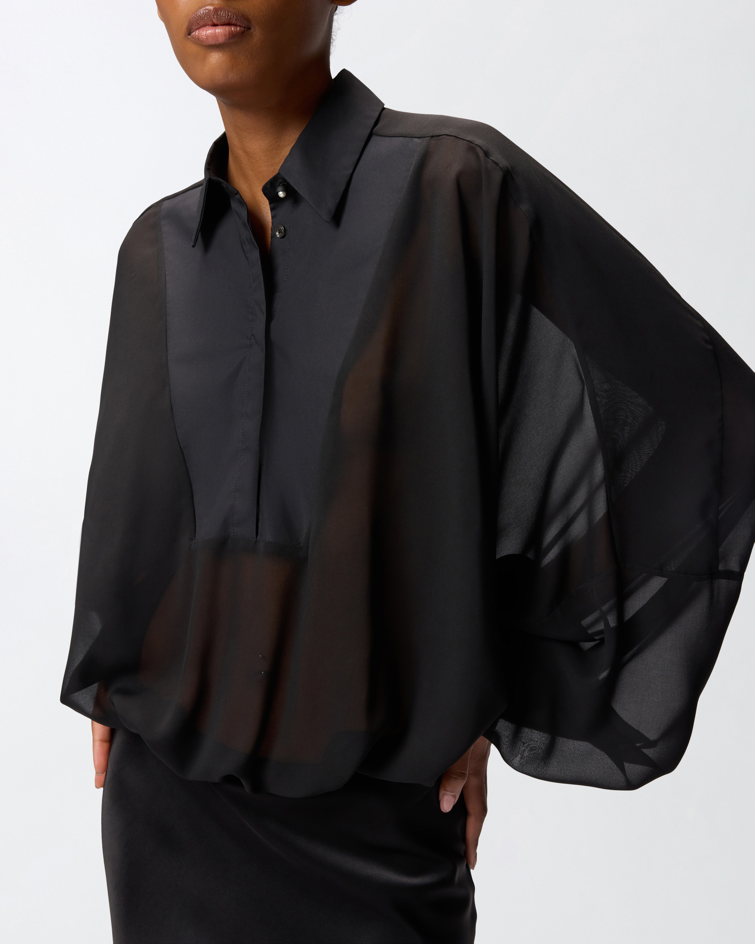 CHIFFON BLOUSE BODYSUIT - 5