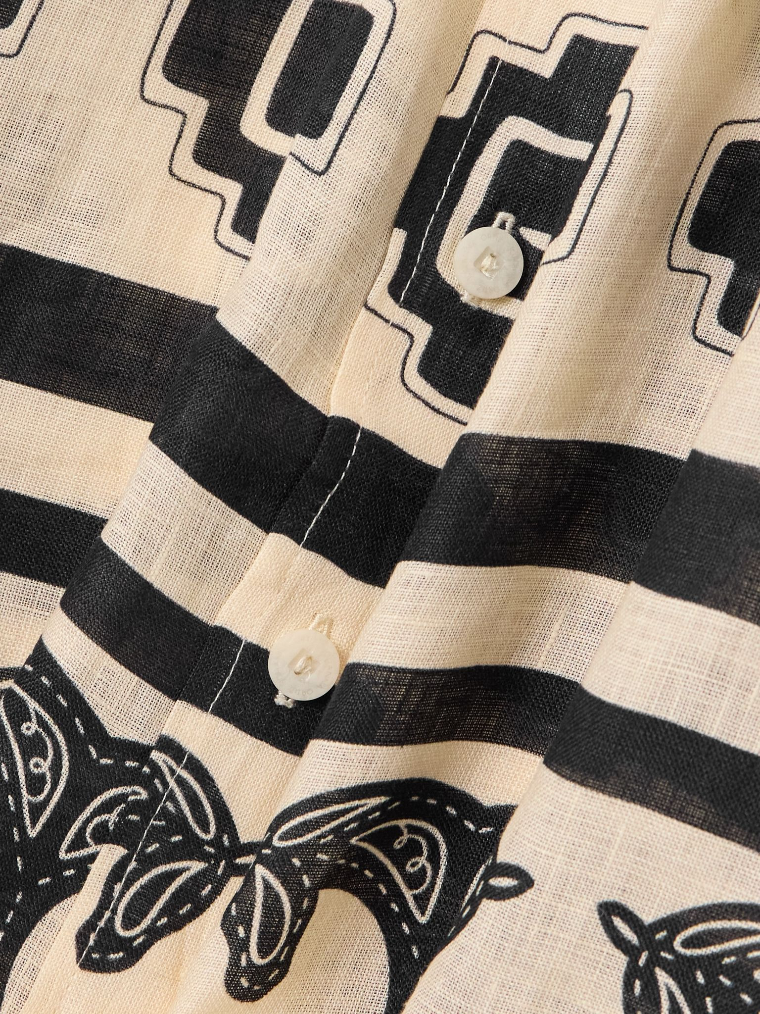 La Creciente printed linen shirt Multi - 4
