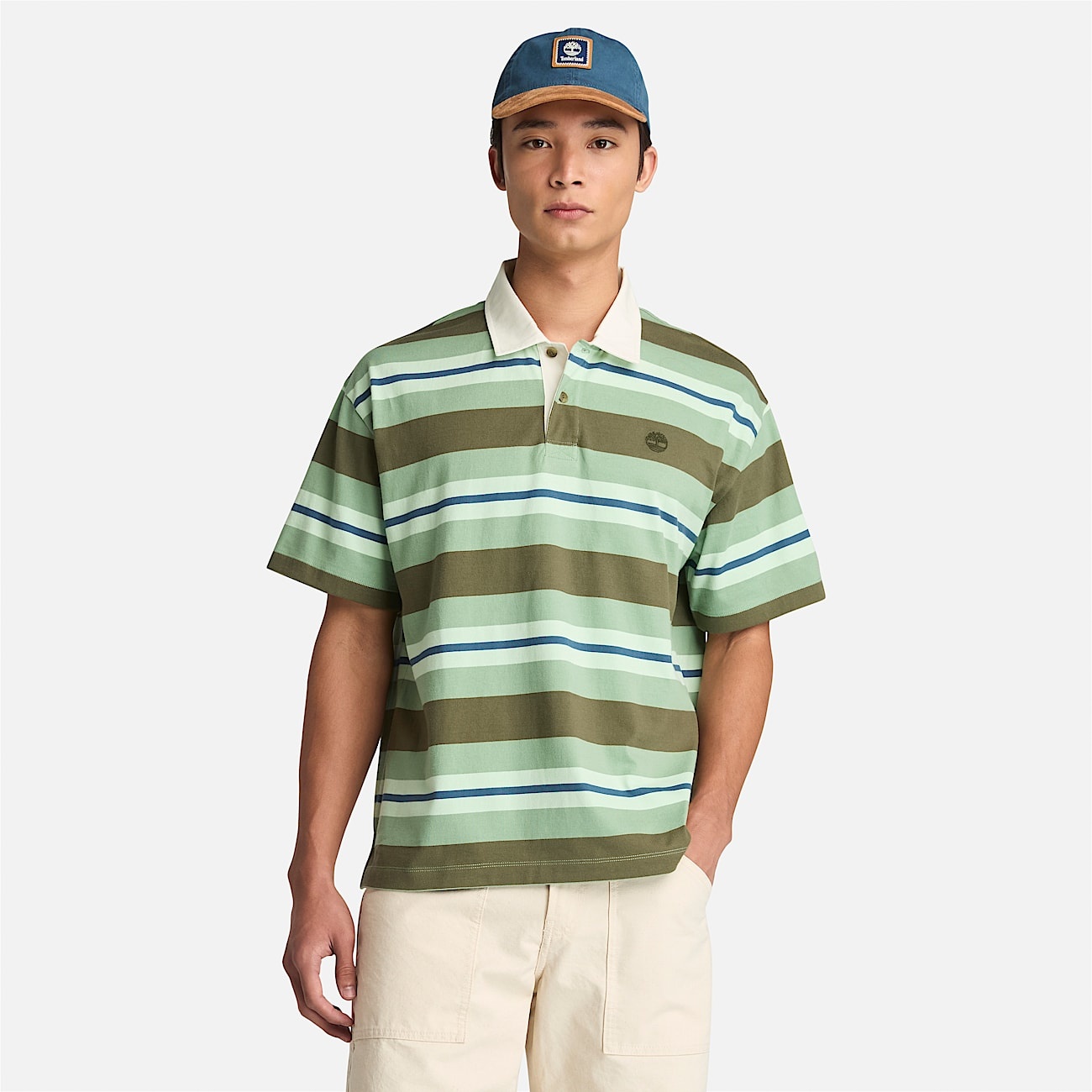 Men's Short-Sleeve Striped Rugby Polo - 2