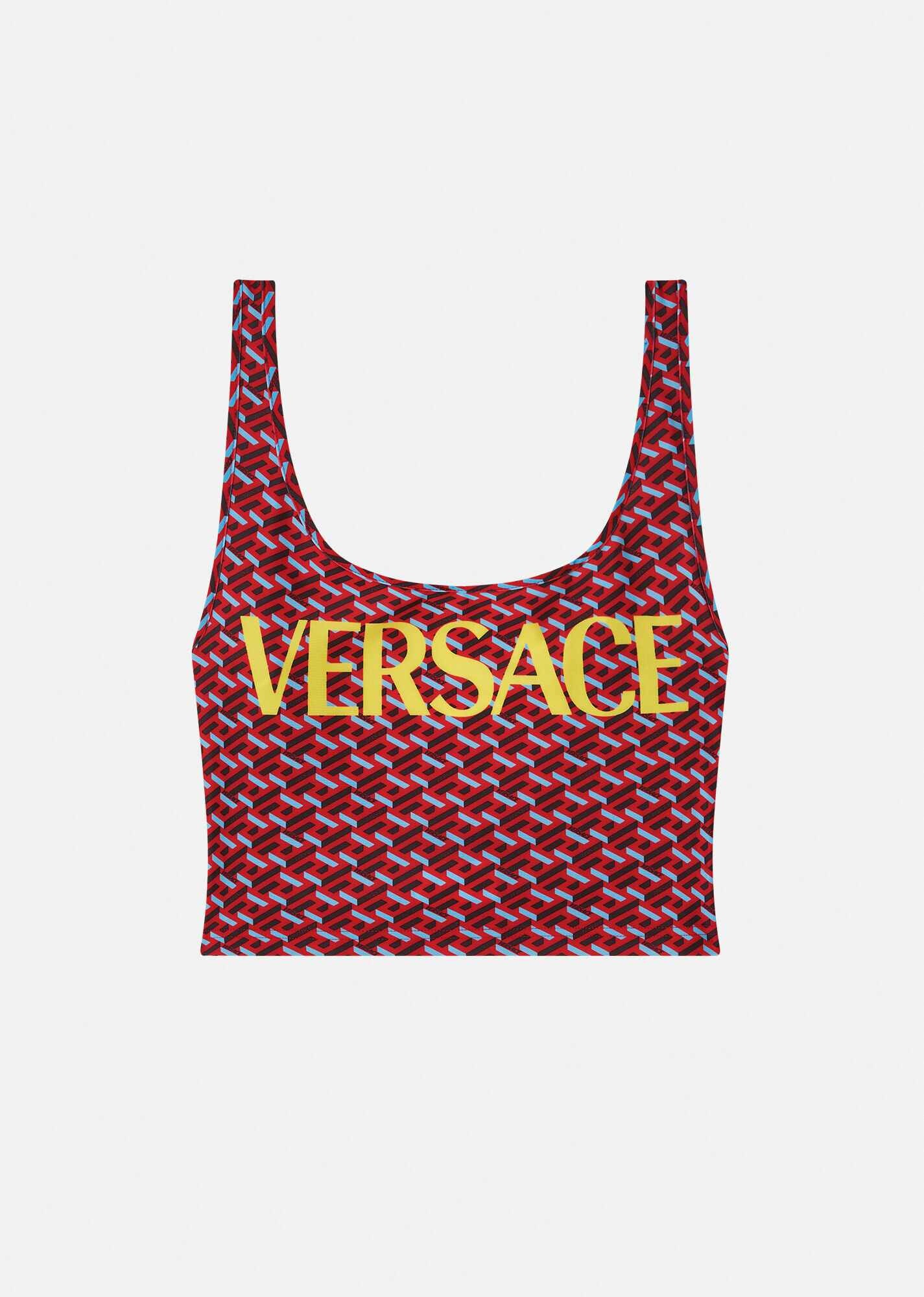 Greca Signature Print Bikini Top - 1