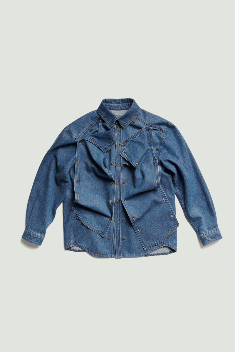 Classic Button Panel Denim Shirt 1