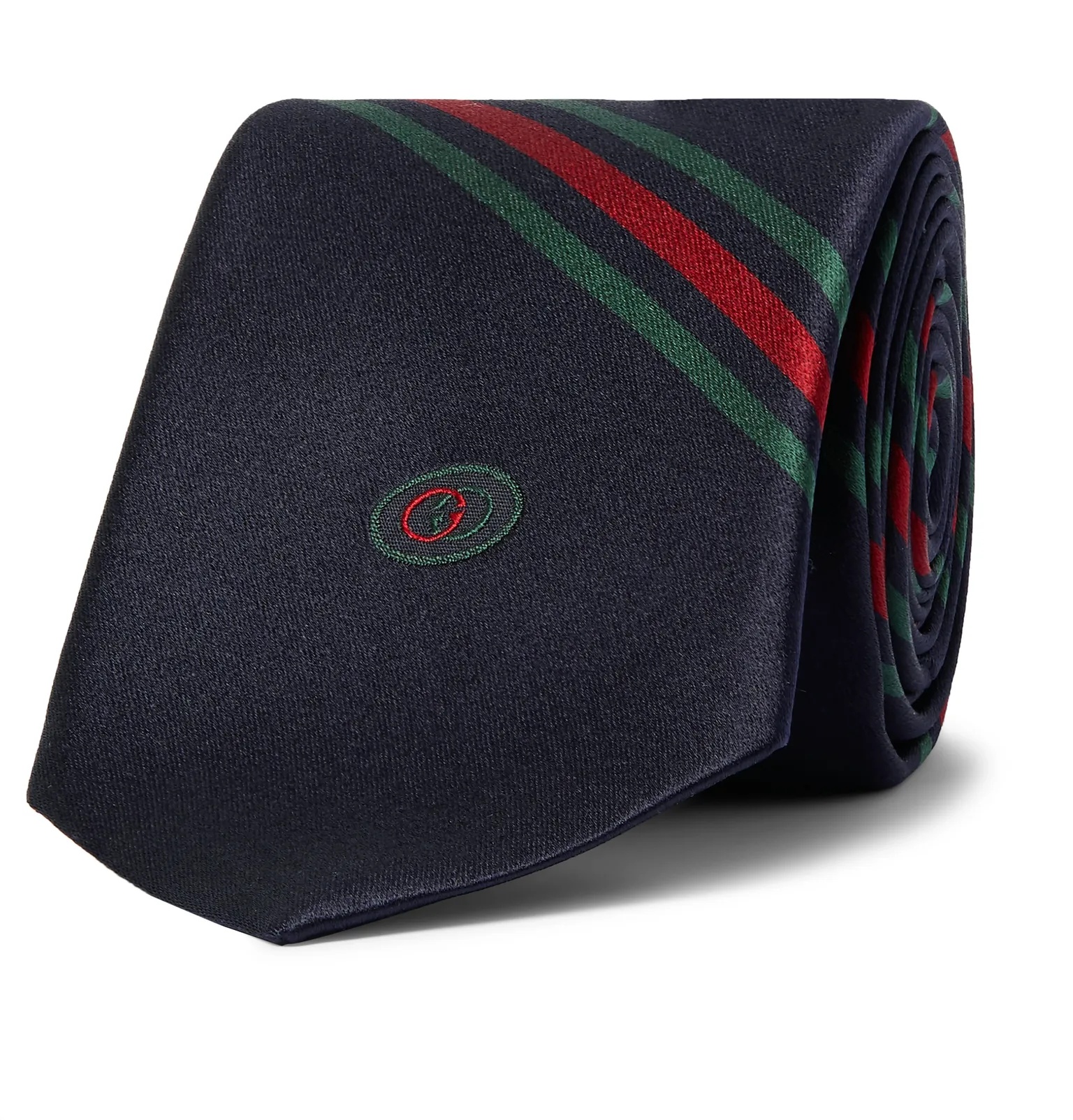 7cm Logo-Detailed Striped Silk Tie - 1