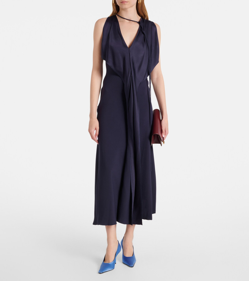 Victoria Beckham Draped satin midi dress outlook