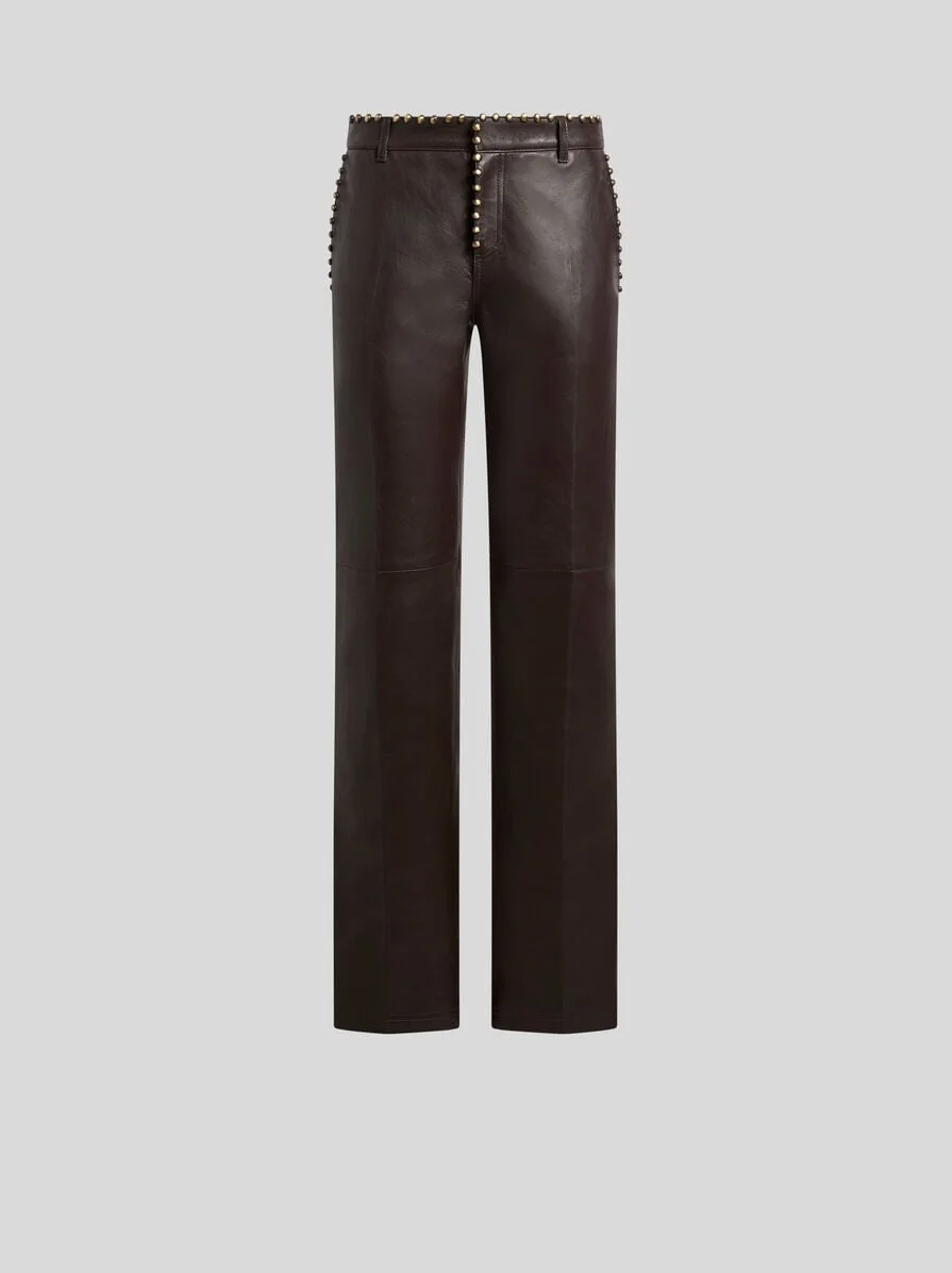 LEATHER TROUSERS WITH STUDS - 1
