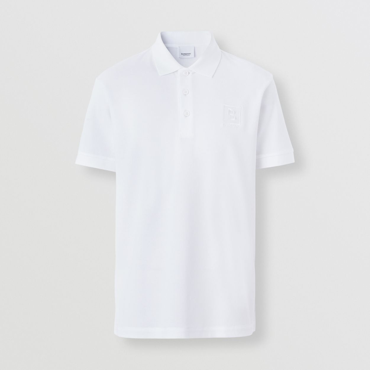 Letter Graphic Cotton Piqué Polo Shirt - 1