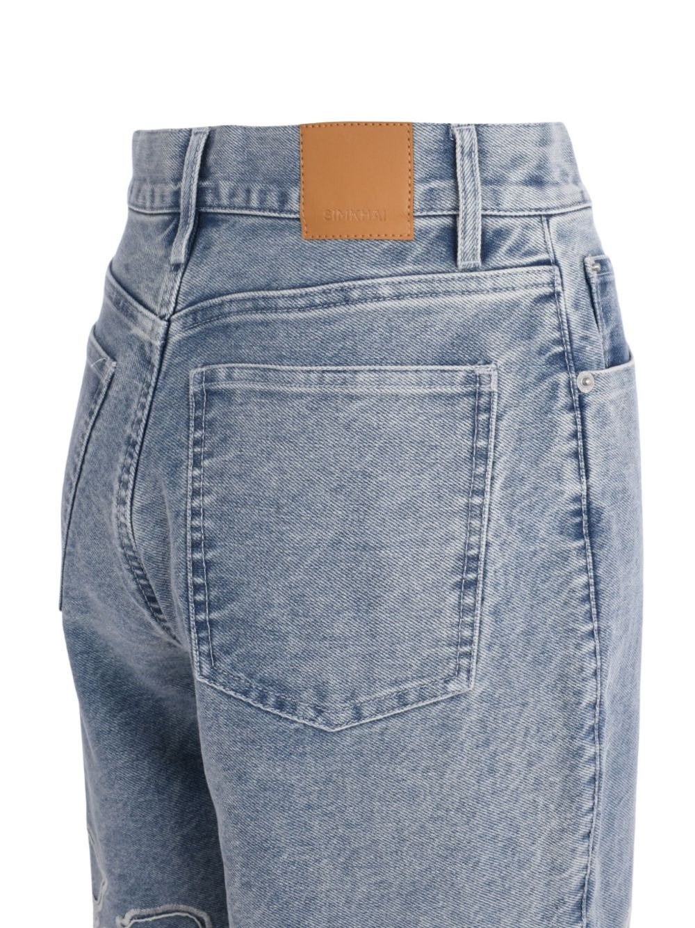 Betty straight-leg floral-laser-cut jeans - 4