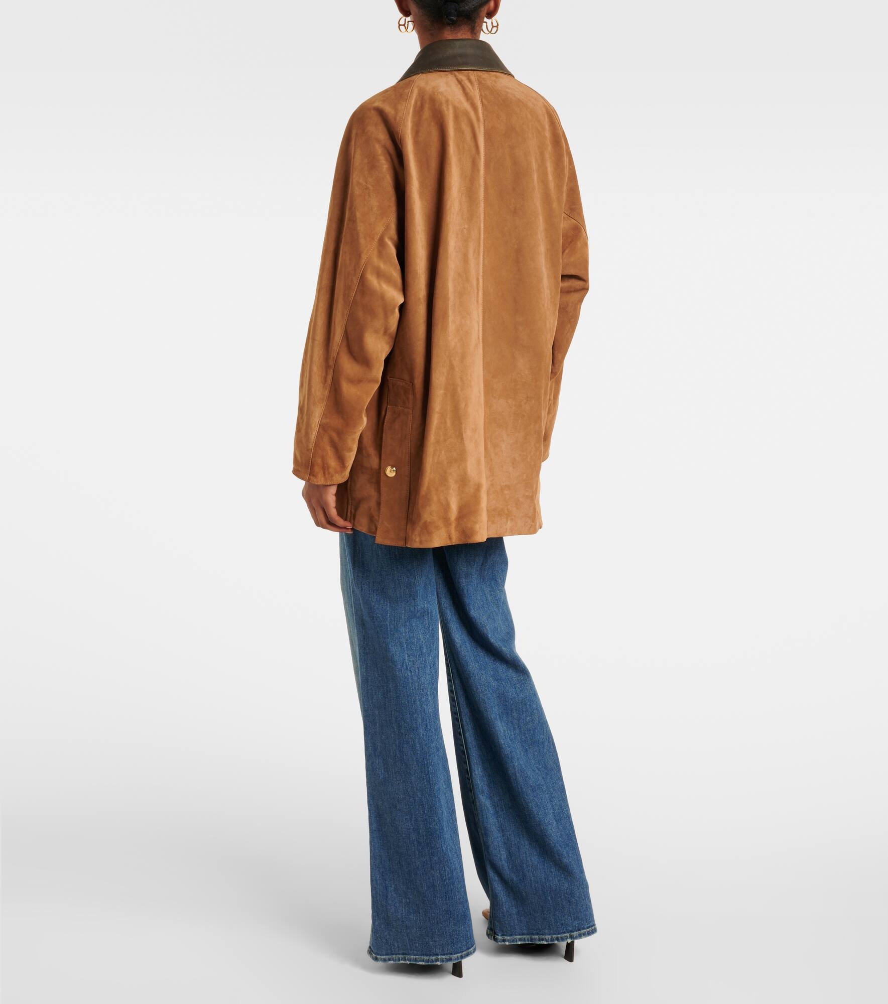 Kedem leather-trimmed suede parka - 3