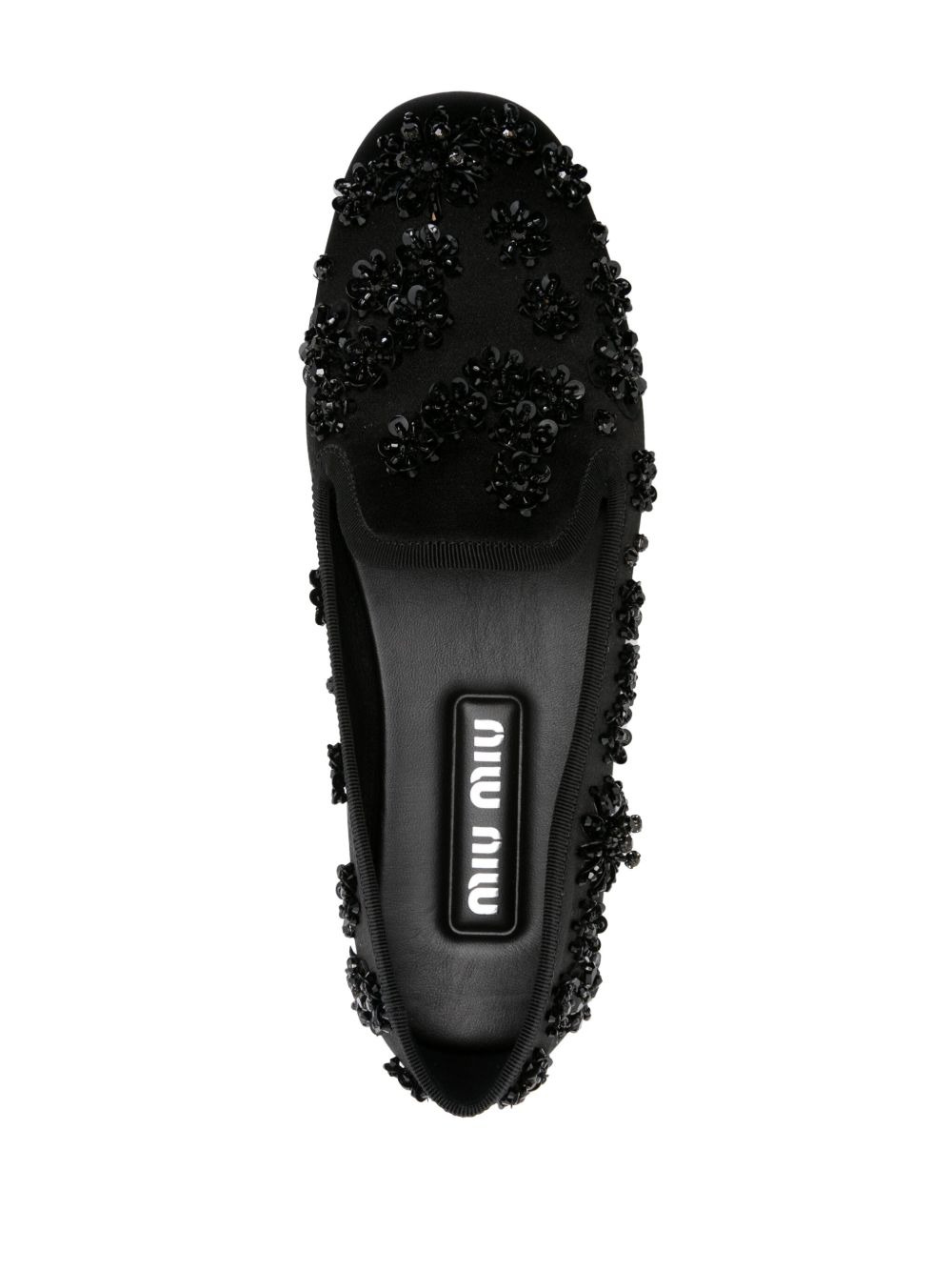 floral-motif satin ballerina shoes - 4