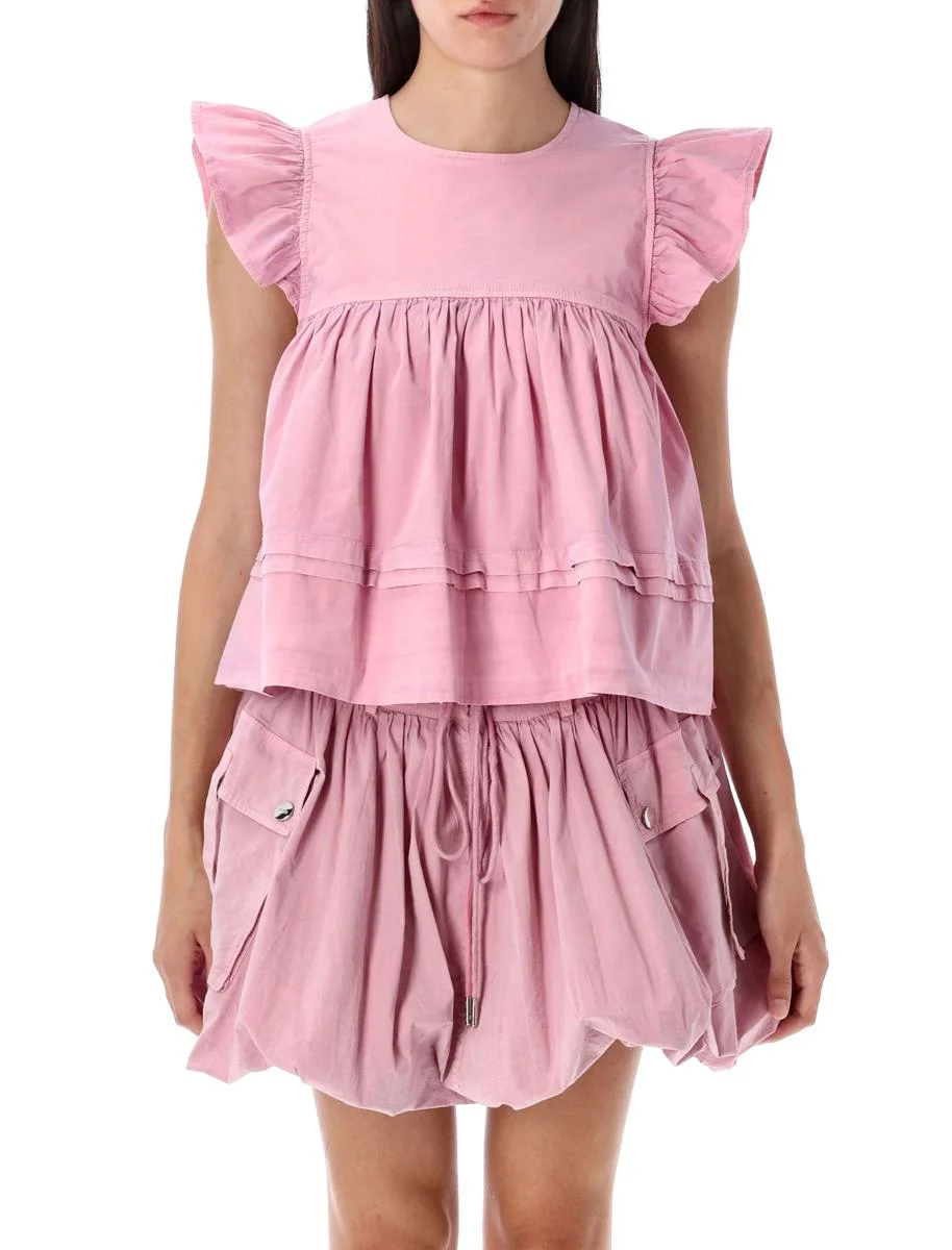 Ganni Washed Cotton Top - 1