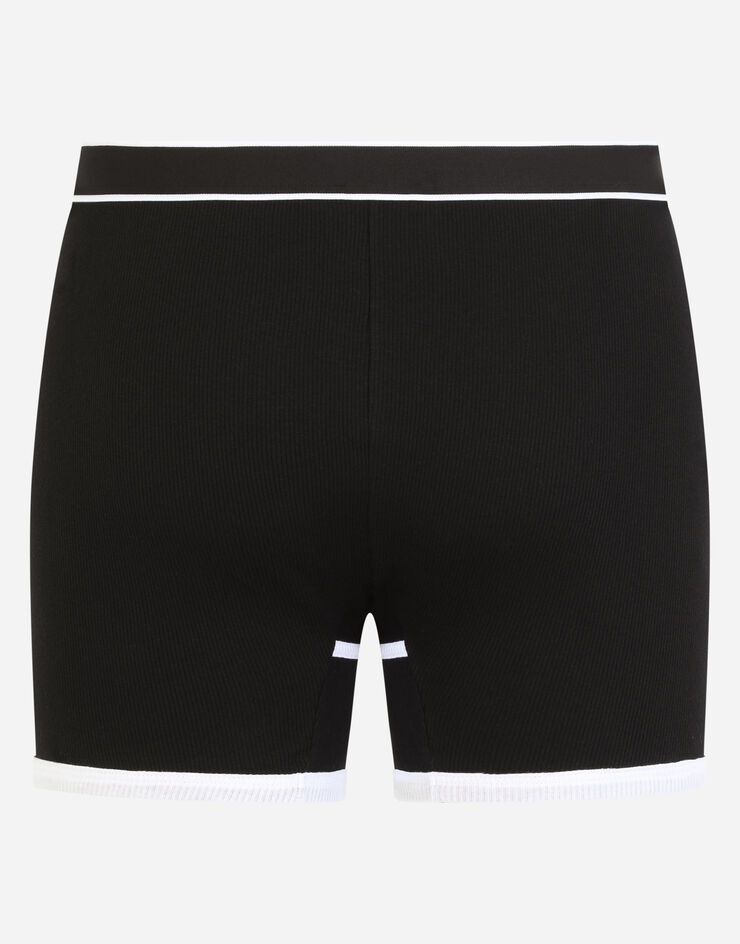 Long-leg fine-rib cotton boxers with DG patch - 3