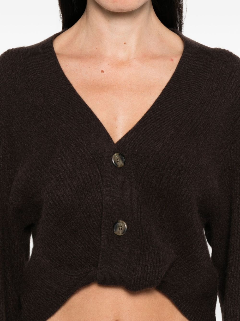 button-front cropped cardigan - 5