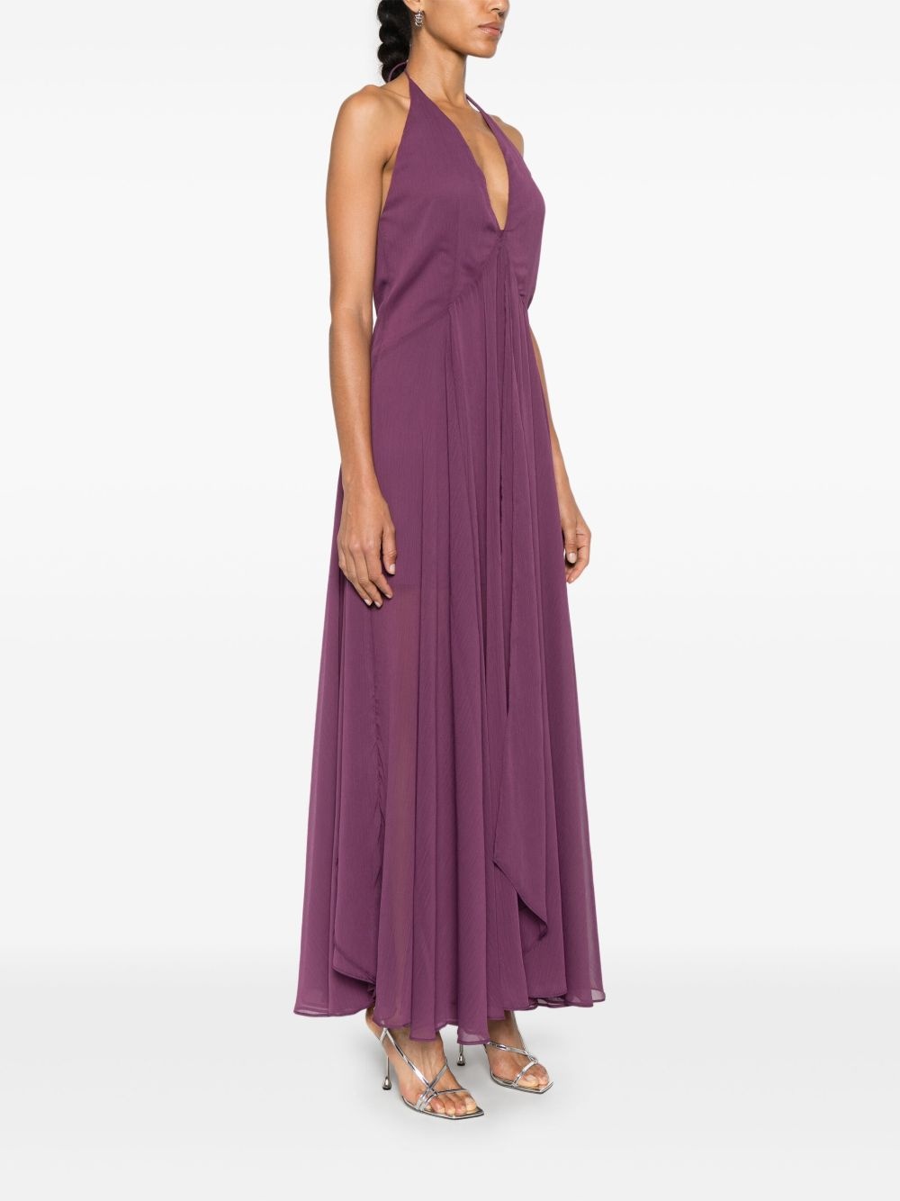 chiffon halterneck dress - 3