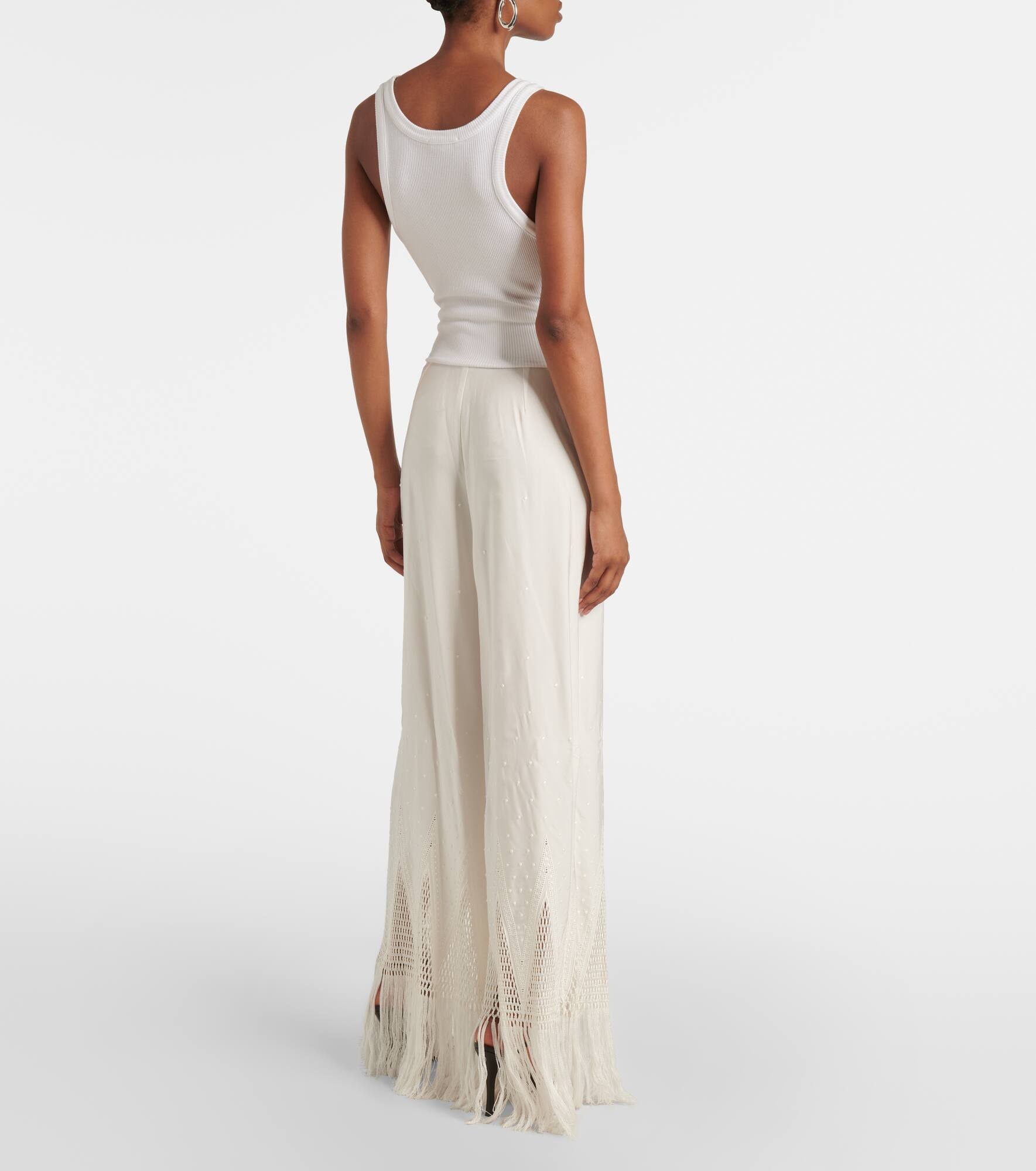 Fringed wide-leg pants - 3