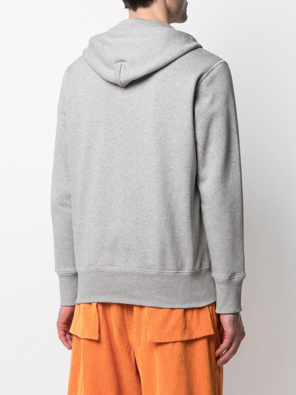 horizontal-stripe zip-up hoodie - 4