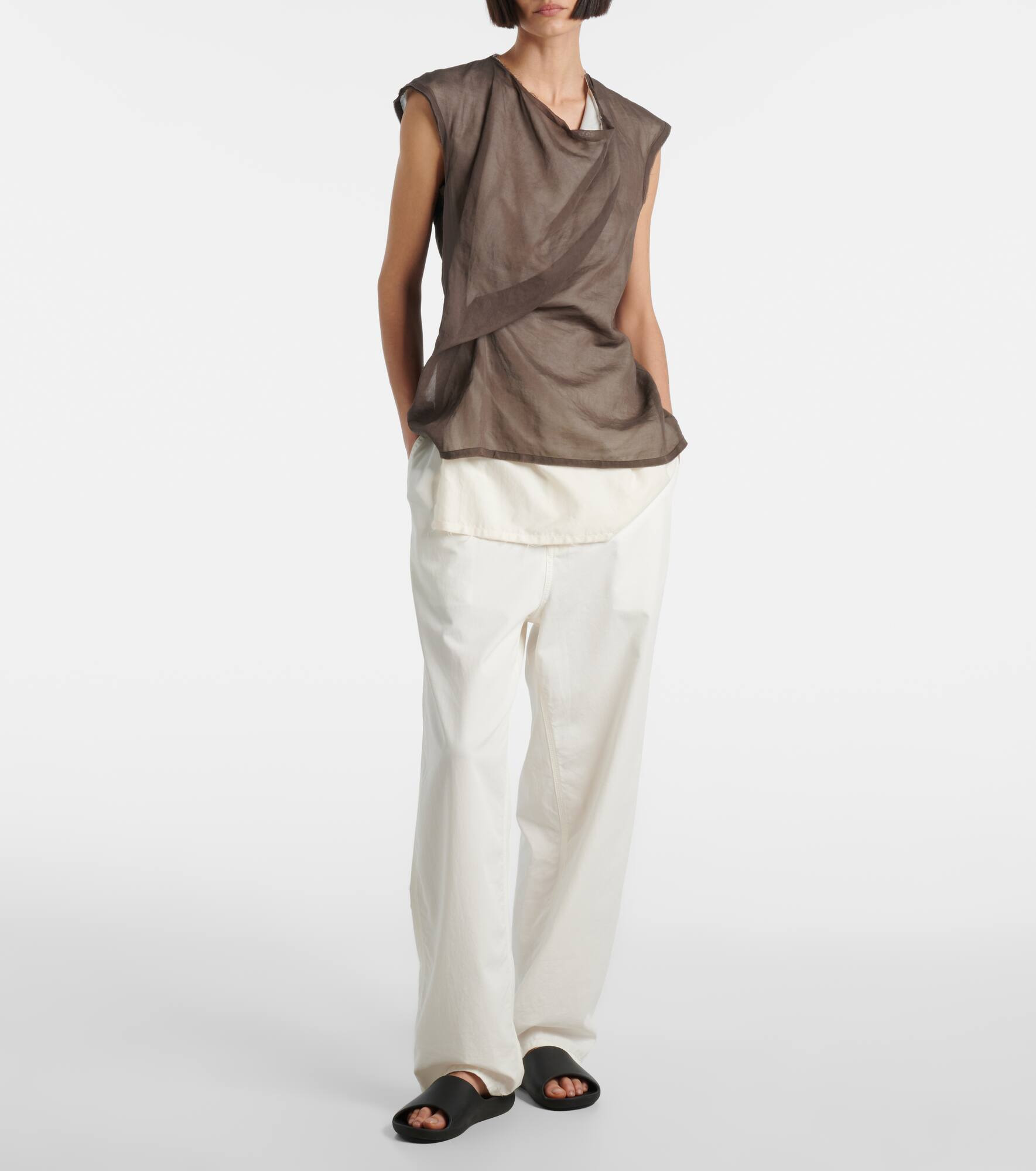 Inawa draped layered cotton top - 2