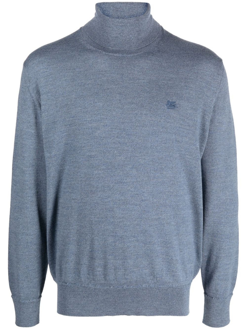 Pegaso-embroidered roll-neck jumper 1
