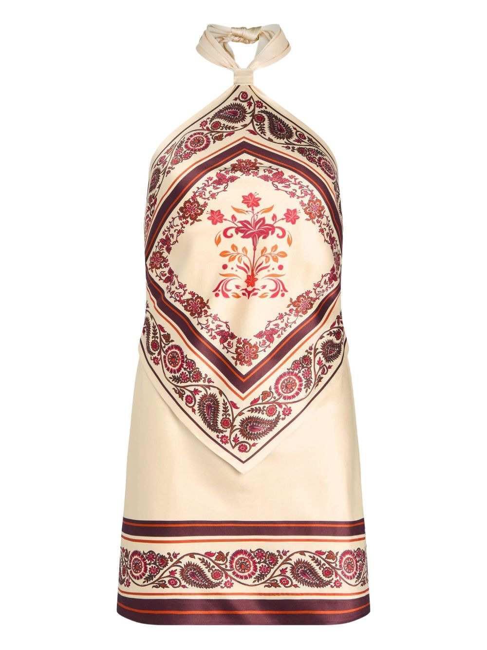 Adelaide paisley-print halteneck mini dress - 1