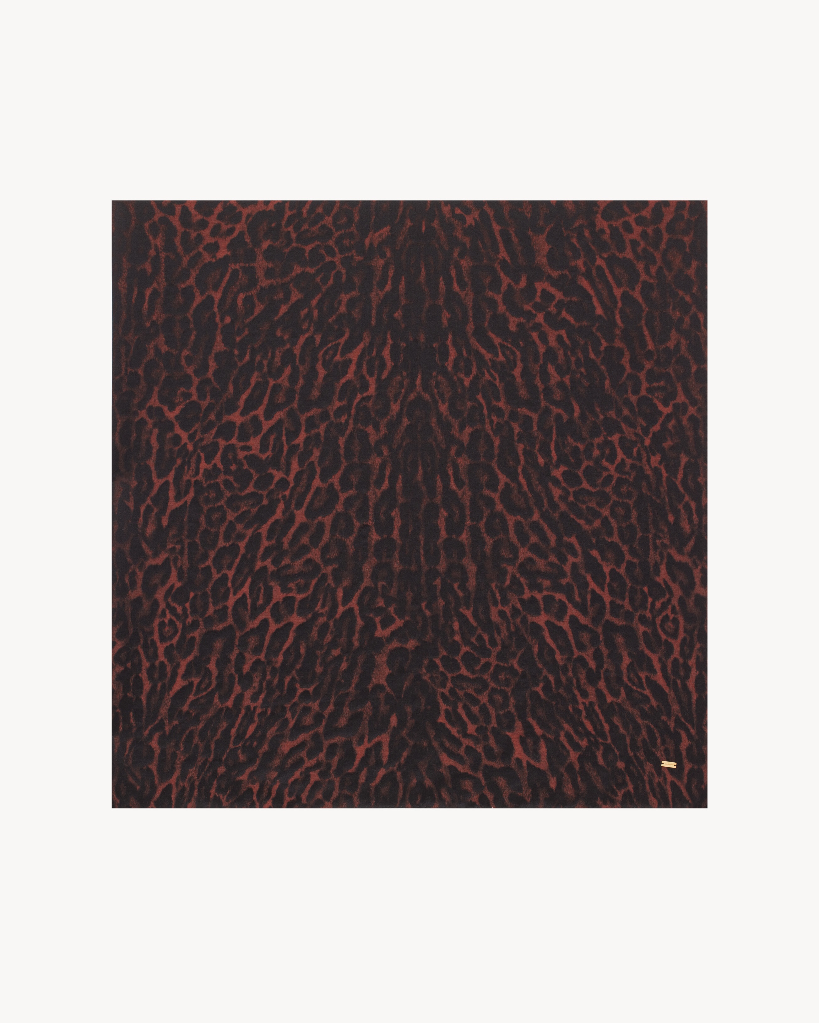 LARGE SQUARE SCARF IN LEOPARD SILK AND CASHMERE - 2