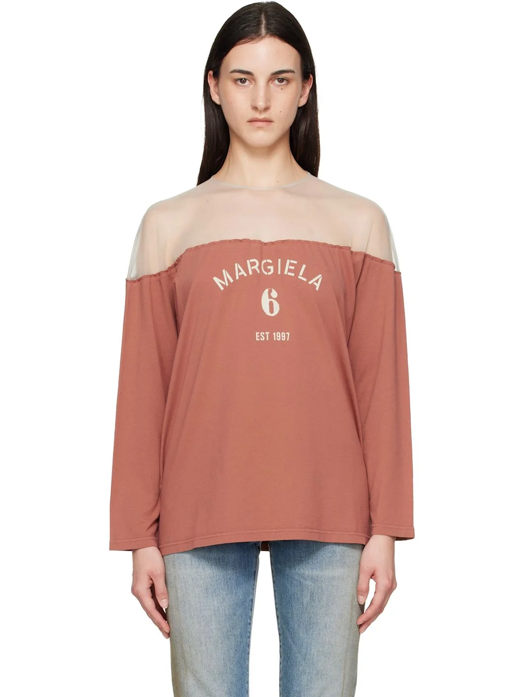 Tan Mannequin Print Jersey Top - 1